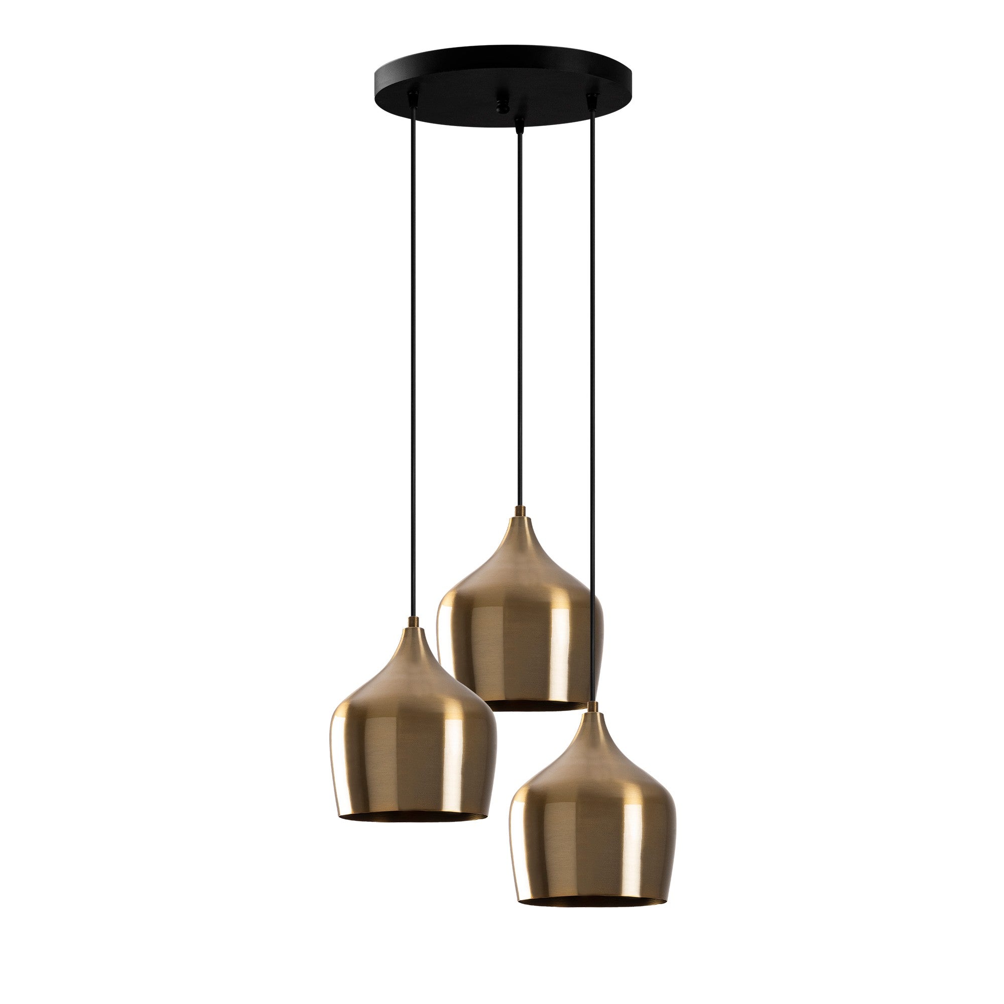 Lustre Vintage Elegante, Corpo em Metal, 46 x 46 cm, Altura 124 cm | Ajustável, 3 x E27 Máx. 40 W | Design Escandinavo Moderno e Glamouroso para Decoração de Casa