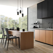 Candeeiro de Teto industrial preto, corpo de metal, 40 x 40 cm, altura 126 cm, ajustável, 3 x E27 máx. 40 W, design elegante para espaços modernos, classificação IP20.