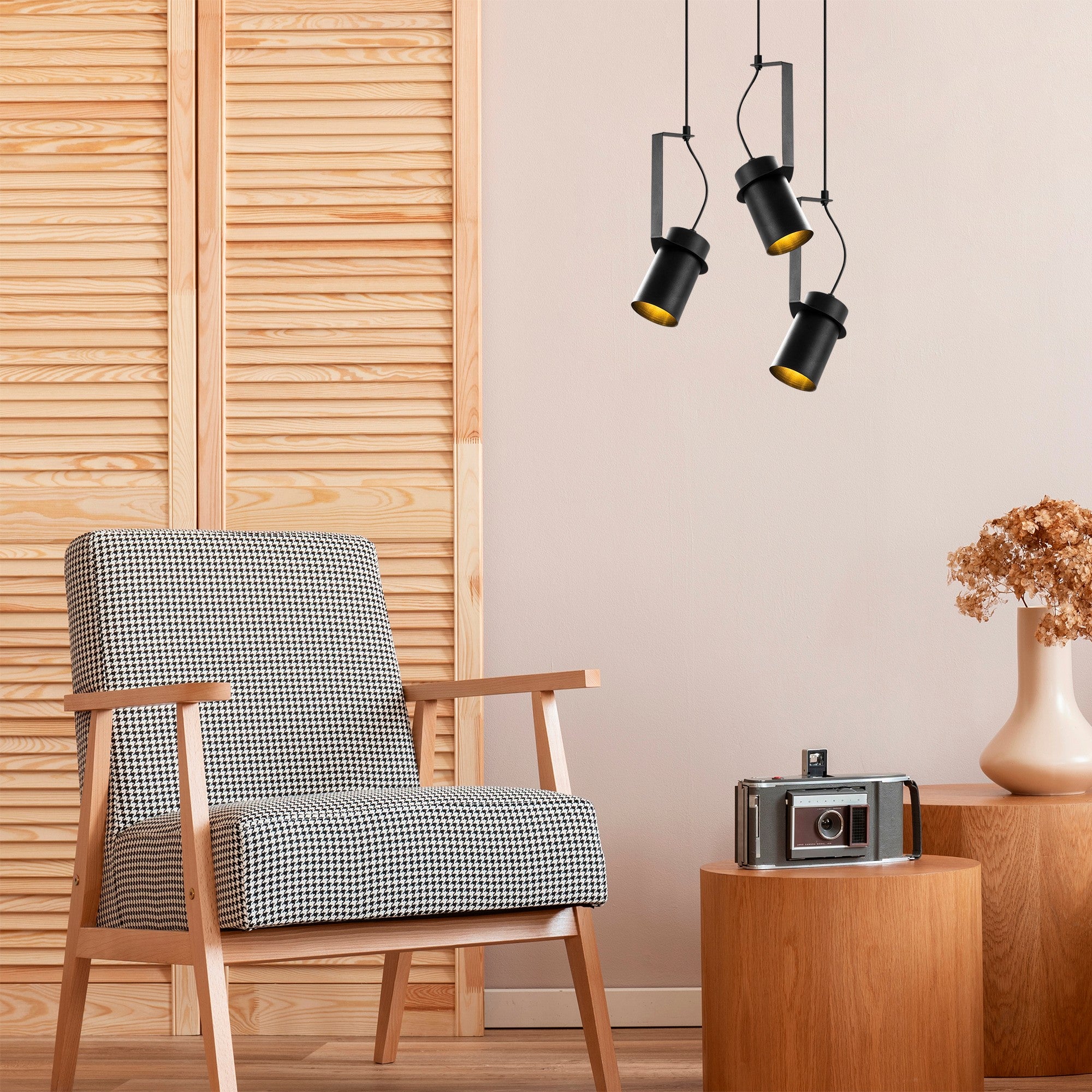 Candeeiro de Teto industrial – 40 x 40 cm – Preto – Metal