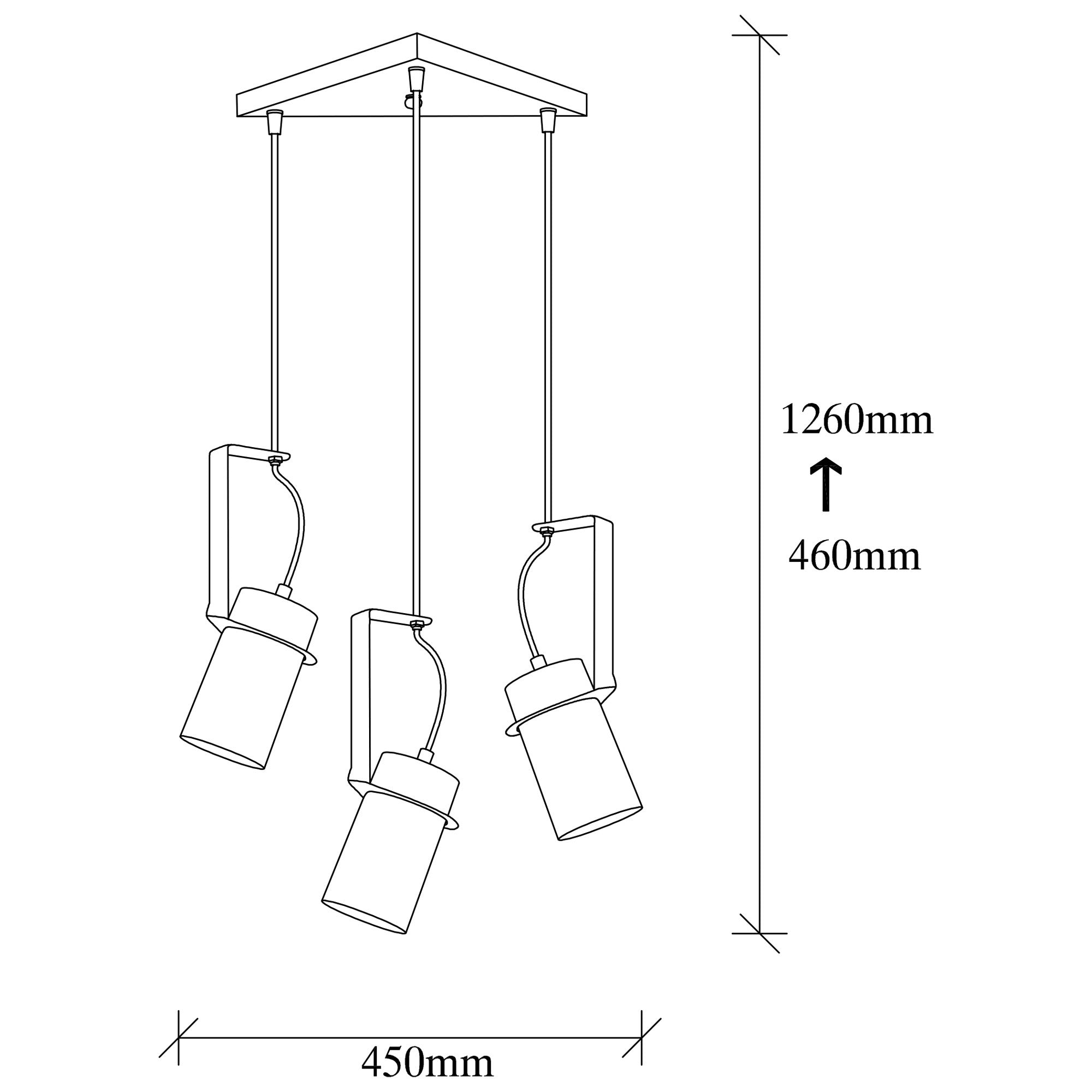 Candeeiro de Teto industrial – 40 x 40 cm – Preto – Metal