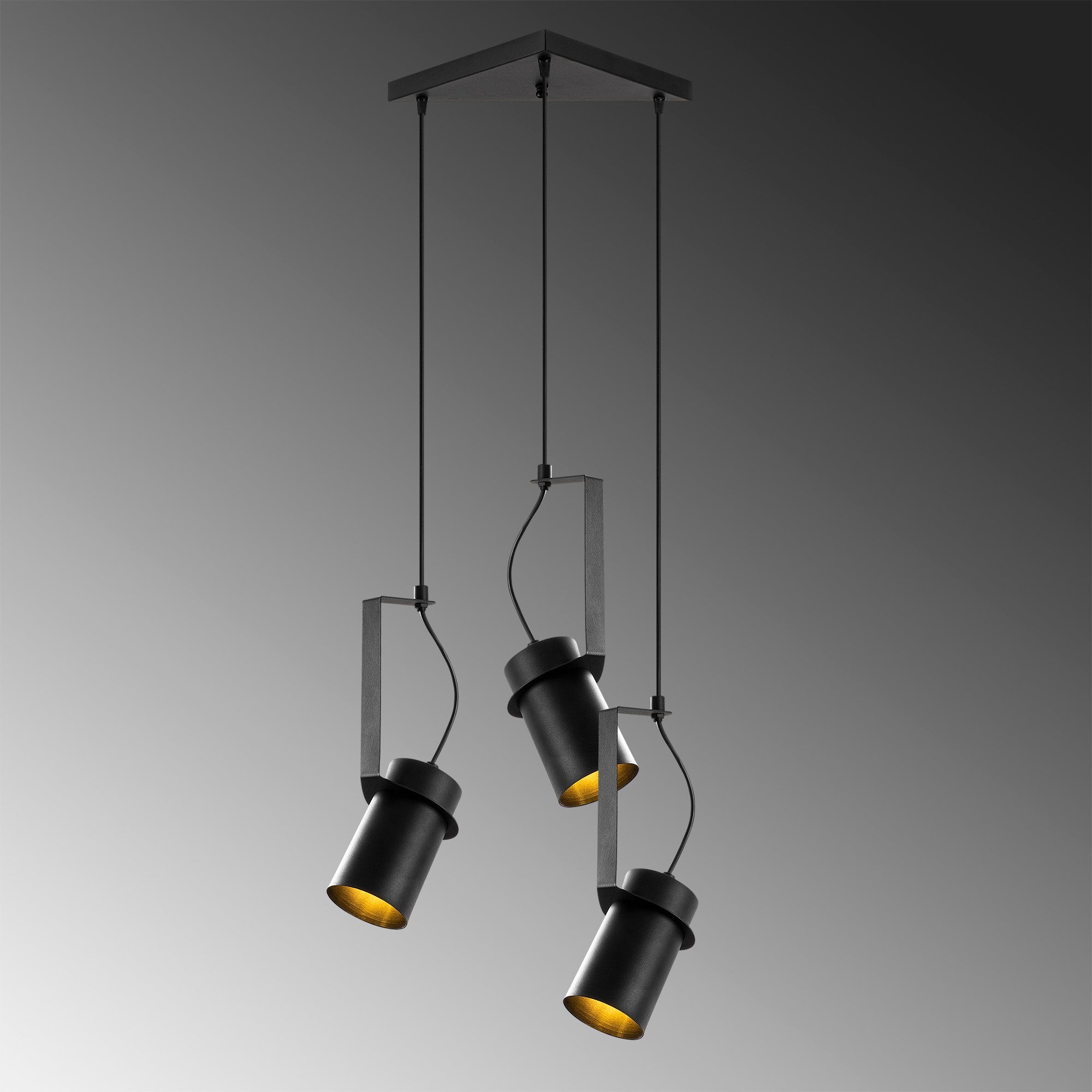 Candeeiro de Teto industrial – 40 x 40 cm – Preto – Metal