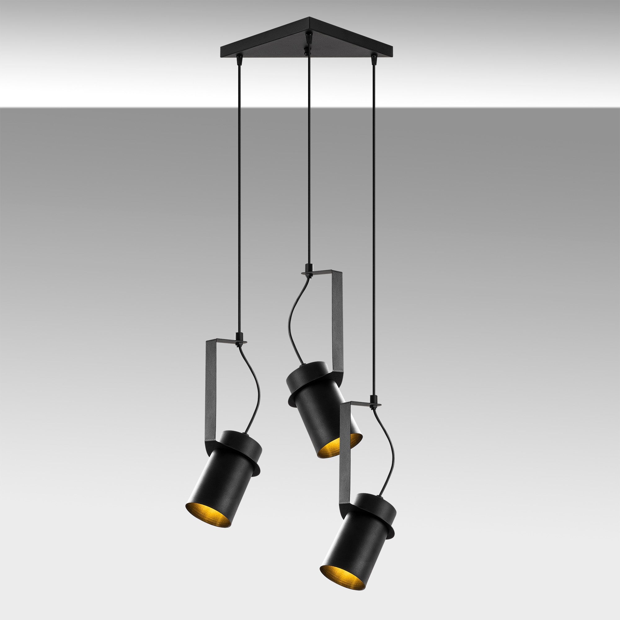 Candeeiro de Teto industrial – 40 x 40 cm – Preto – Metal