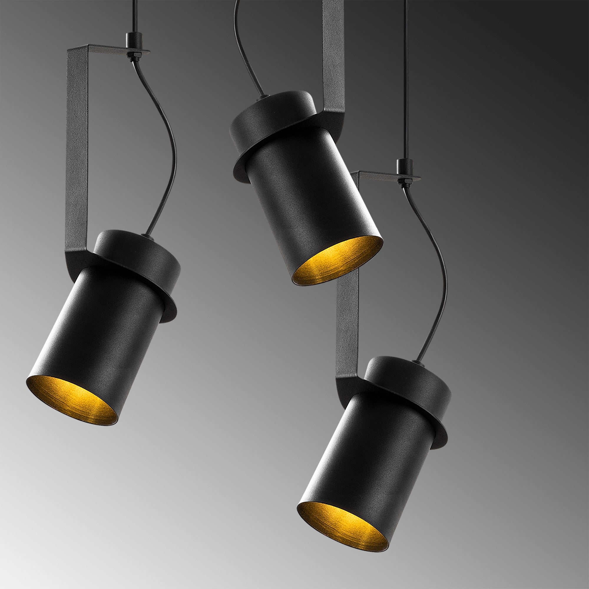 Candeeiro de Teto industrial – 40 x 40 cm – Preto – Metal