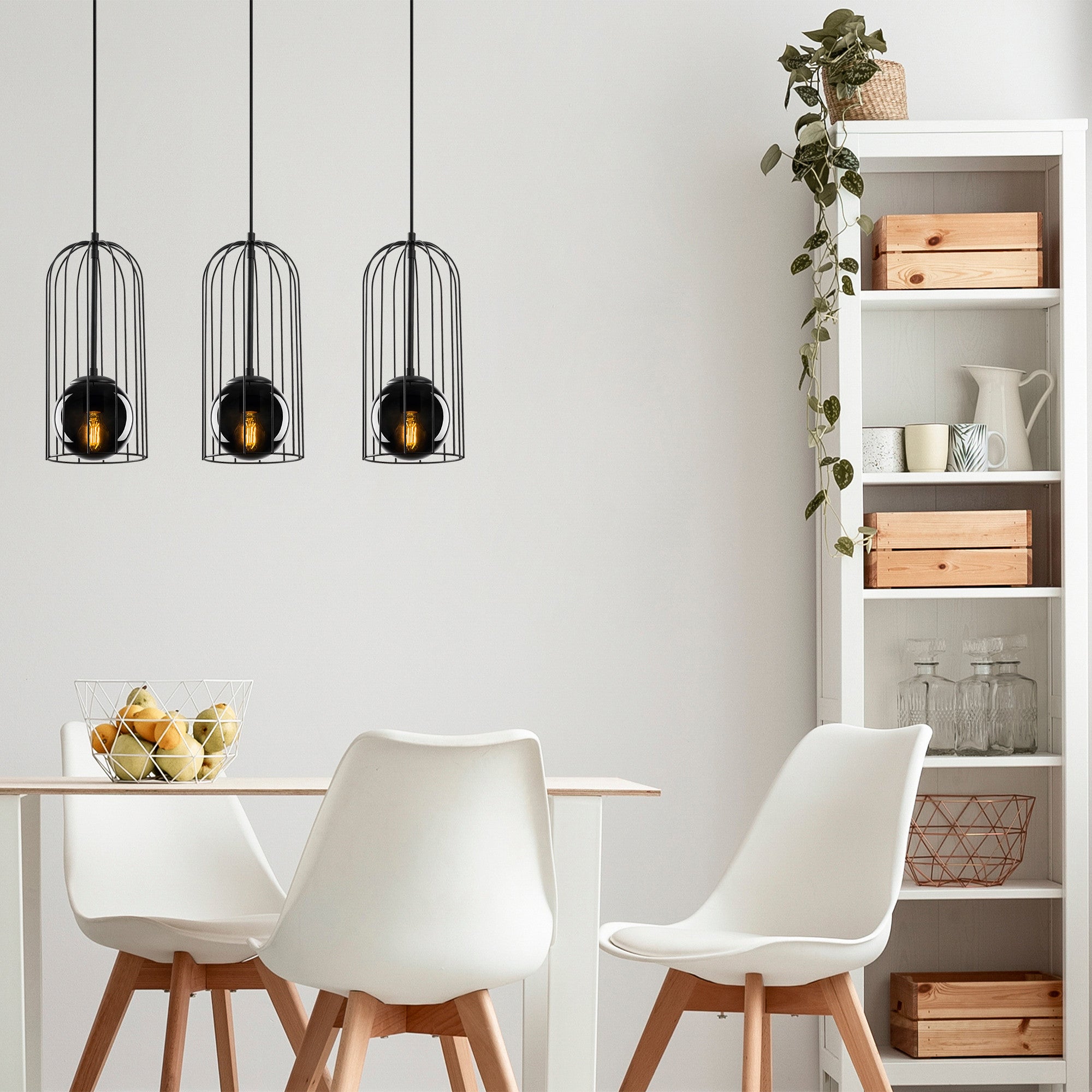 Candeeiro de Teto industrial moderno, corpo de metal preto, 67 x 15 cm, altura 139 cm, ajustável, 3 x E27 máx. 40 W, iluminação elegante para casa e escritório