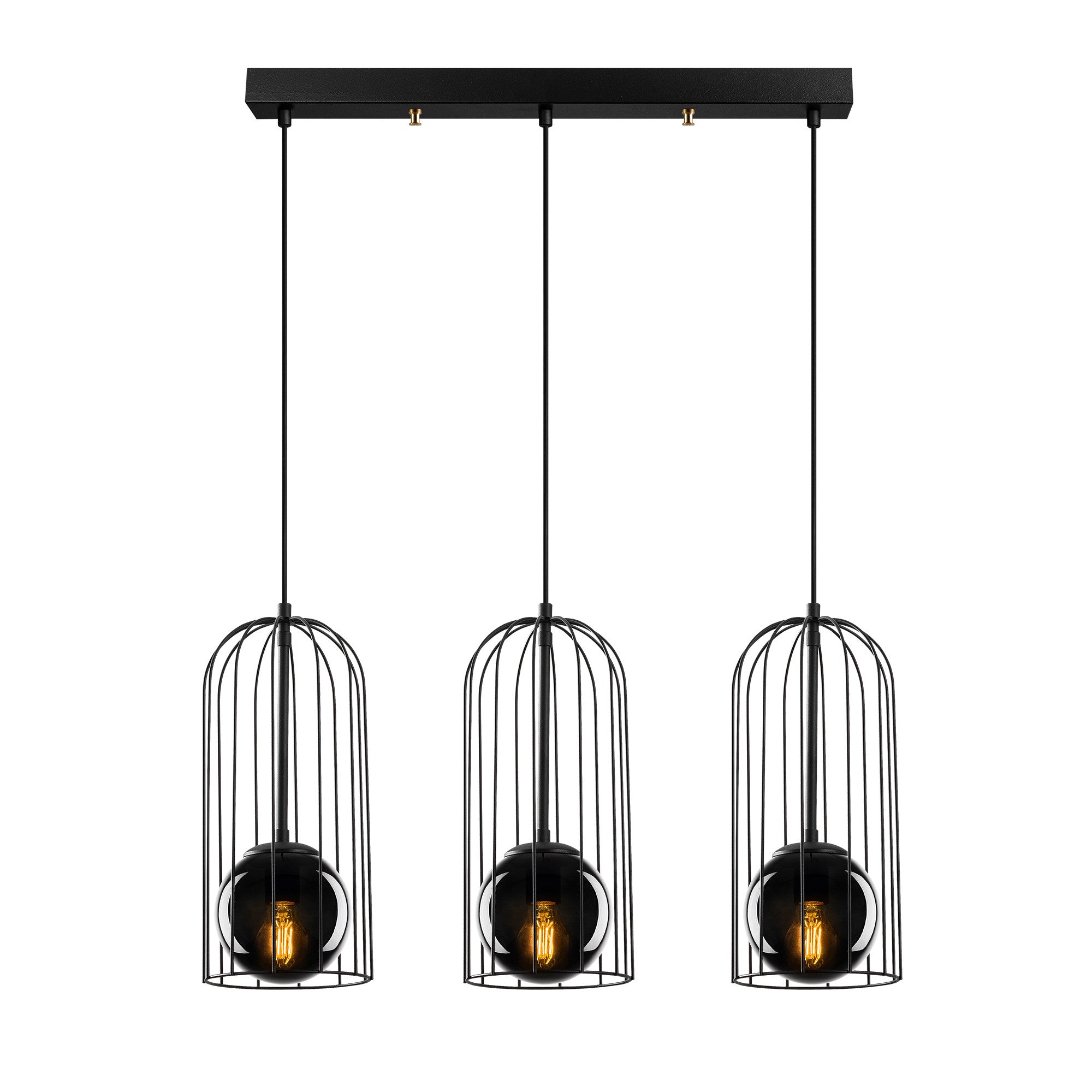 Candeeiro de Teto industrial moderno, corpo de metal preto, 67 x 15 cm, altura 139 cm, ajustável, 3 x E27 máx. 40 W, iluminação elegante para casa e escritório