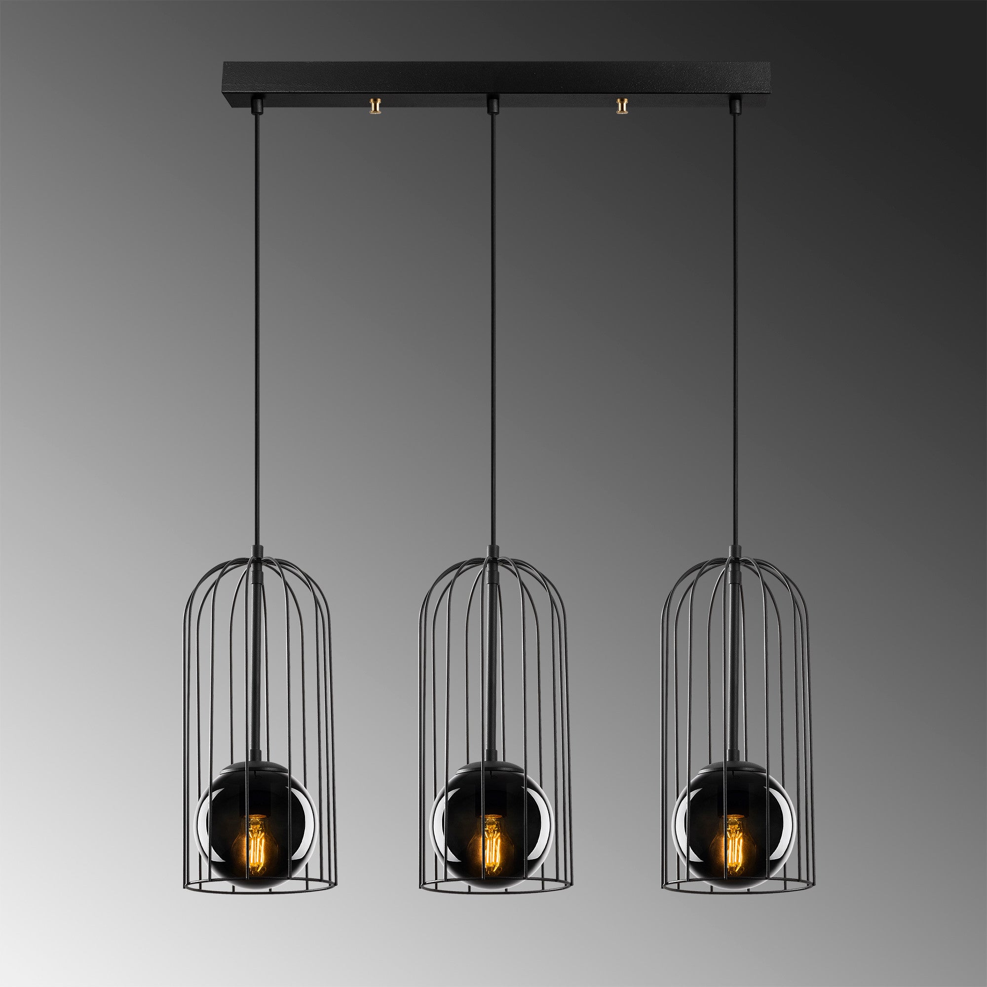 Candeeiro de Teto industrial moderno, corpo de metal preto, 67 x 15 cm, altura 139 cm, ajustável, 3 x E27 máx. 40 W, iluminação elegante para casa e escritório