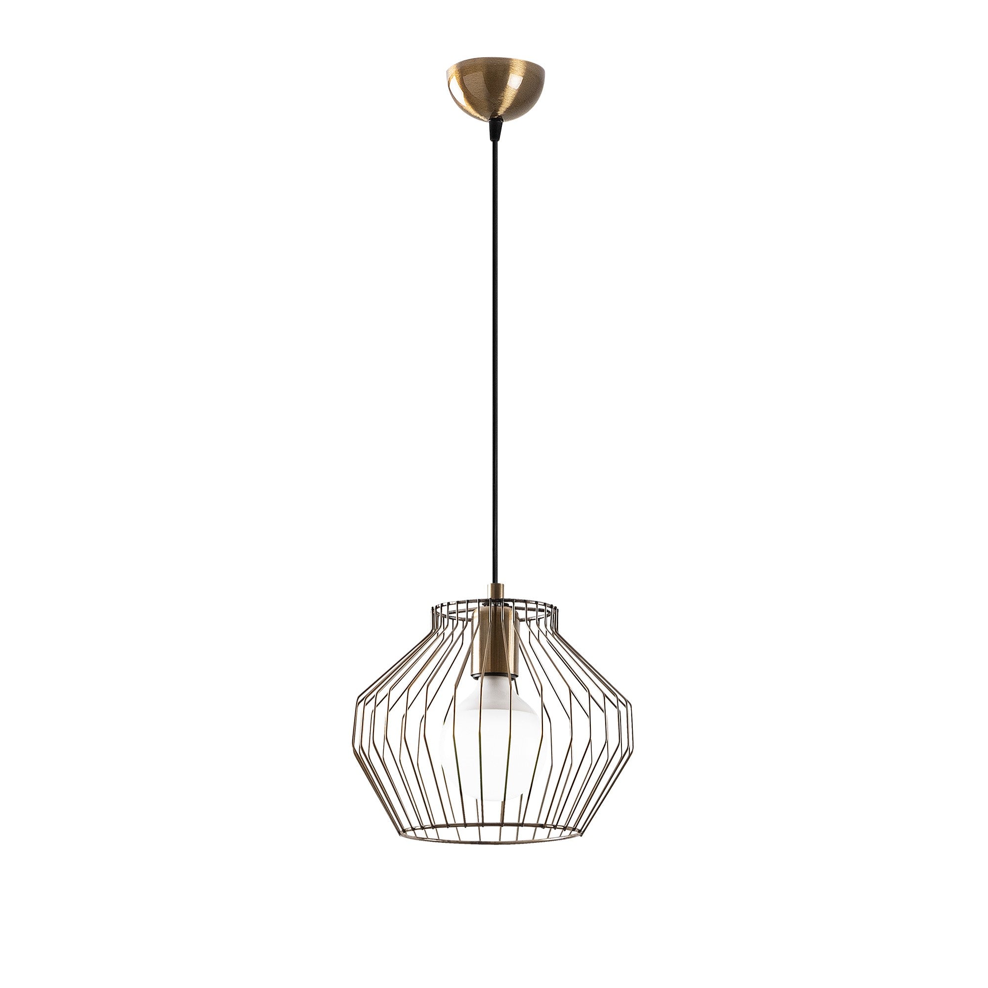 Lustre vintage moderno, corpo de metal, 25x25 cm, altura 116 cm, ajustável, soquete E27, design elegante para casa e escritório, classificação IP20