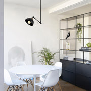 Candeeiro de Teto moderno preto, 42 x 42 cm, altura 98 cm | Corpo de metal, soquete E27, potência máxima de 40 W | Design industrial e escandinavo elegante para decoração de casa