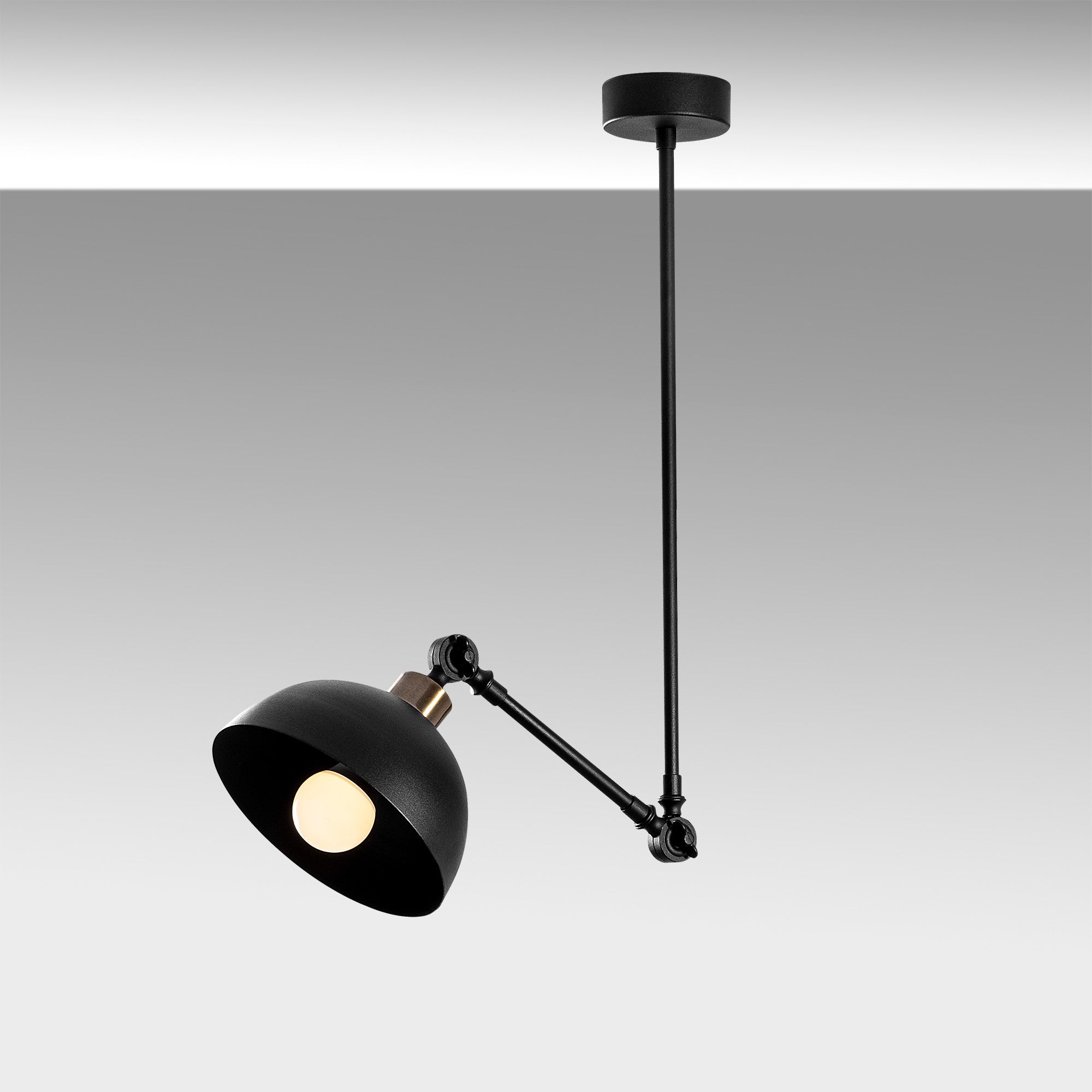 Candeeiro de Teto moderno preto, 42 x 42 cm, altura 98 cm | Corpo de metal, soquete E27, potência máxima de 40 W | Design industrial e escandinavo elegante para decoração de casa