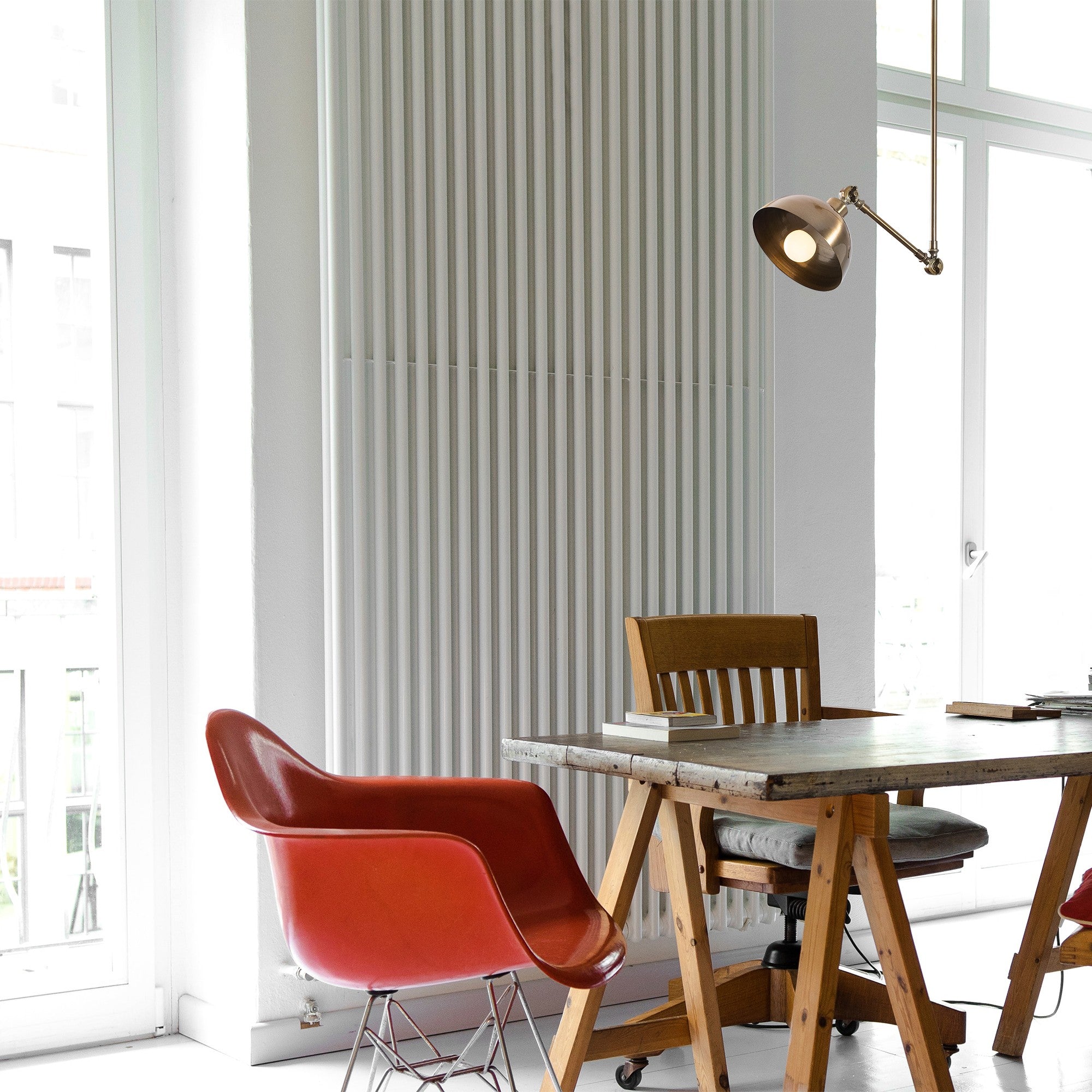 Candeeiro de Teto Vintage Elegante, 42 x 42 cm, Altura 98 cm | Corpo em Metal, Soquete E27, Máx. 40 W | Design Escandinavo Glamouroso com Acabamento em Cobre