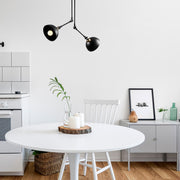 Candeeiro de Teto preto moderno, 81 x 81 cm, altura 98 cm | Corpo de metal, 2 x E27 máx. 40 W | Design industrial e escandinavo elegante para decoração de casa