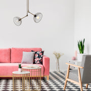 Candeeiro de Teto vintage moderno, corpo de metal, 83 x 83 cm, altura 98 cm, 2 x E27 máx. 40 W, design elegante para casa e escritório, classificação IP20