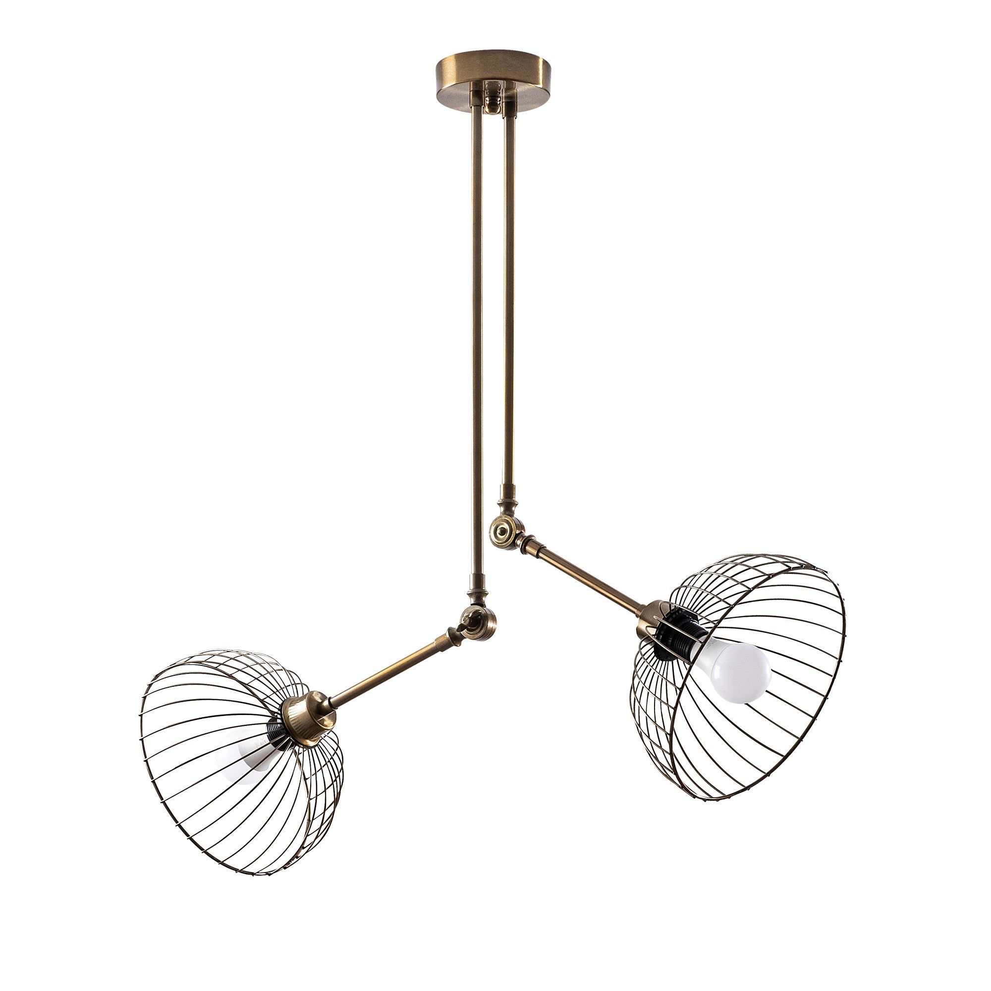 Candeeiro de Teto vintage moderno, corpo de metal, 83 x 83 cm, altura 98 cm, 2 x E27 máx. 40 W, design elegante para casa e escritório, classificação IP20