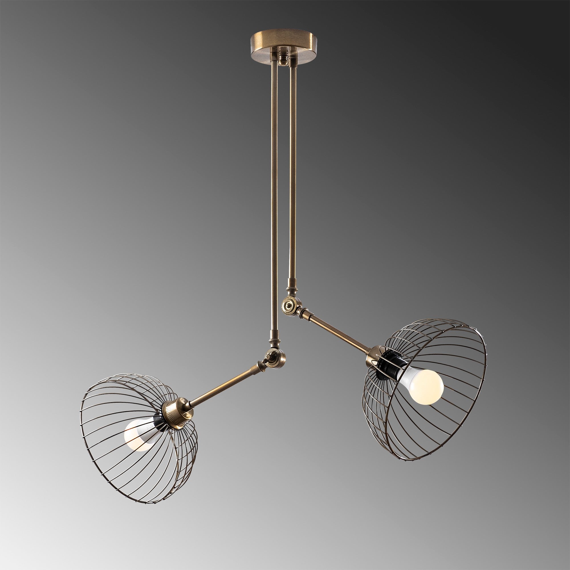 Candeeiro de Teto vintage moderno, corpo de metal, 83 x 83 cm, altura 98 cm, 2 x E27 máx. 40 W, design elegante para casa e escritório, classificação IP20