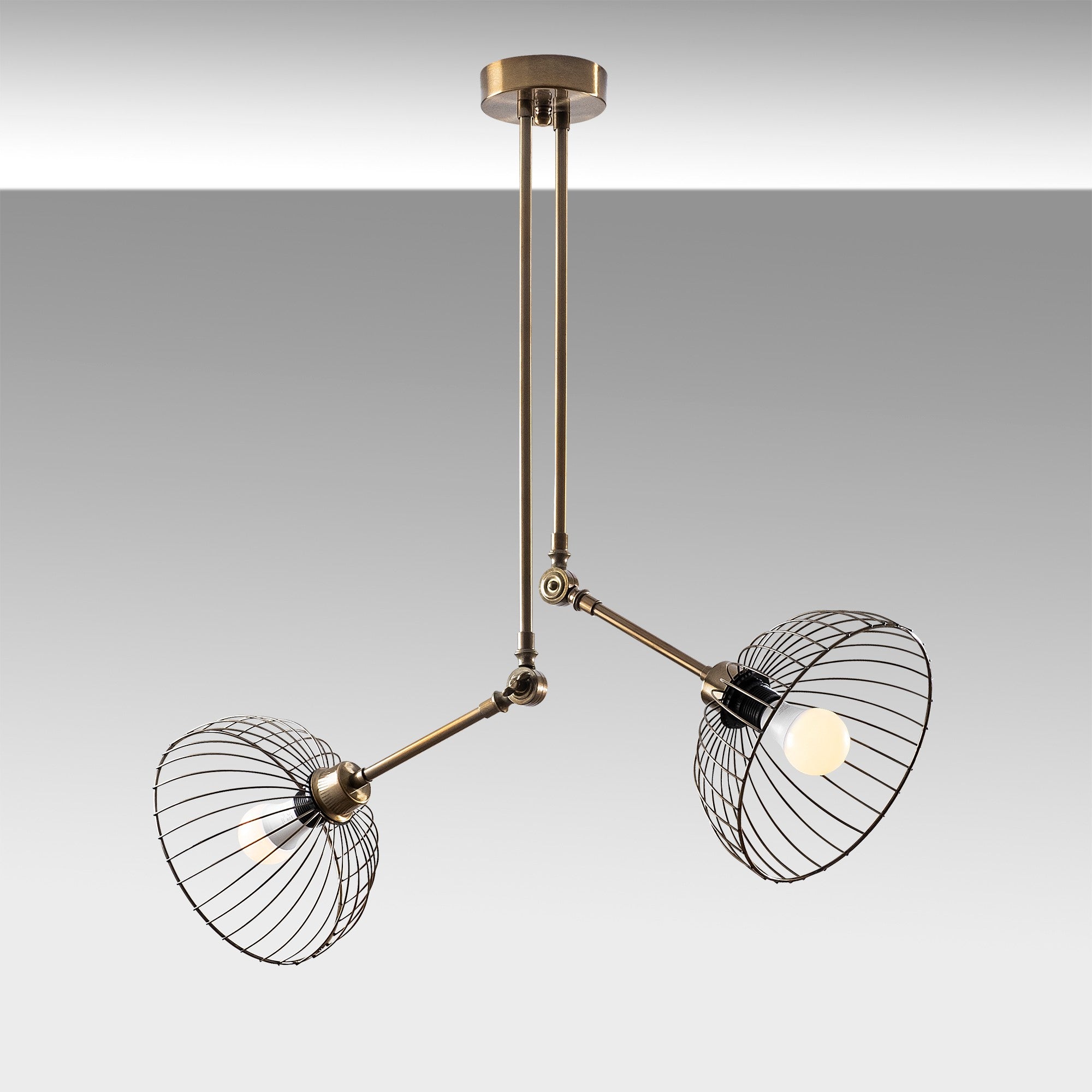 Candeeiro de Teto vintage moderno, corpo de metal, 83 x 83 cm, altura 98 cm, 2 x E27 máx. 40 W, design elegante para casa e escritório, classificação IP20