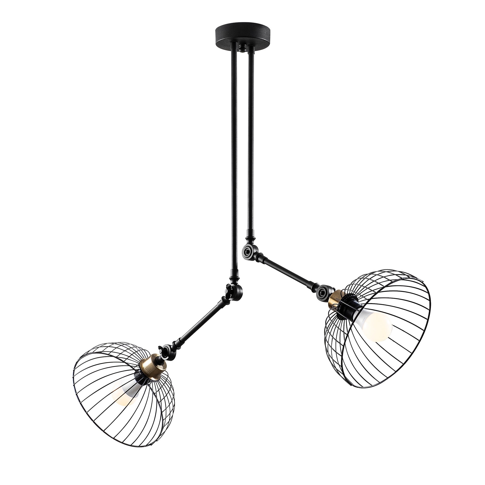 Candeeiro de Teto Industrial Preto, 83 x 83 cm, Altura 98 cm | Corpo de Metal, 2 x E27 máx. 40 W | Design Moderno de Cor Sólida para Decoração Elegante