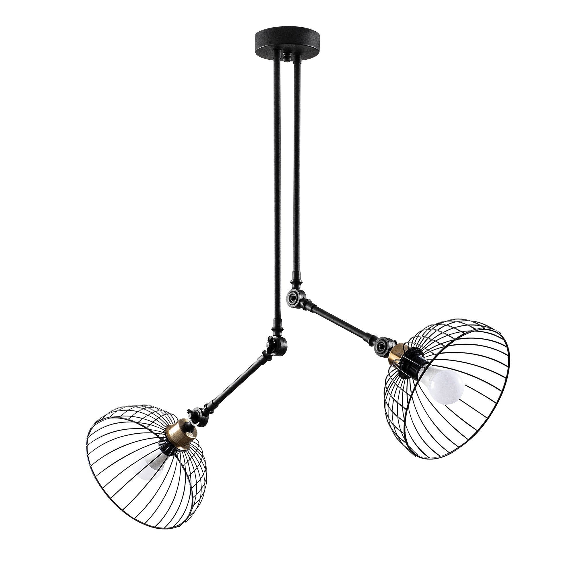 Candeeiro de Teto Industrial Preto, 83 x 83 cm, Altura 98 cm | Corpo de Metal, 2 x E27 máx. 40 W | Design Moderno de Cor Sólida para Decoração Elegante