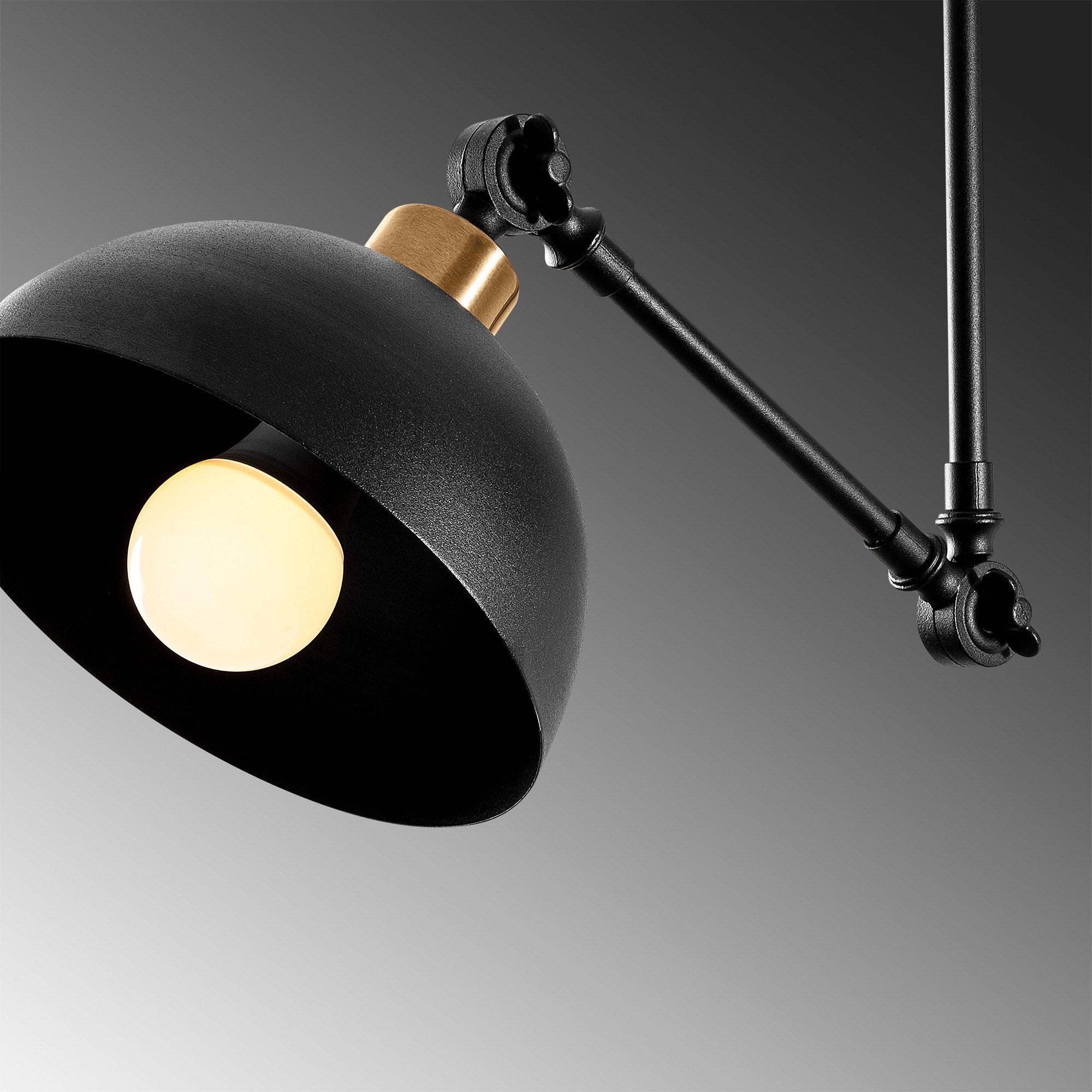 Candeeiro de Teto preto moderno, 90 x 90 cm, altura 98 cm | Corpo de metal, 3 x E27 máx. 40 W | Design industrial e escandinavo elegante para casa e escritório