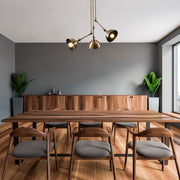 Candeeiro de Teto vintage elegante, corpo de metal, 90 x 90 cm, altura 98 cm | 3 x E27 máx. 40 W | Cor camelo elegante, perfeito para decoração moderna e escandinava