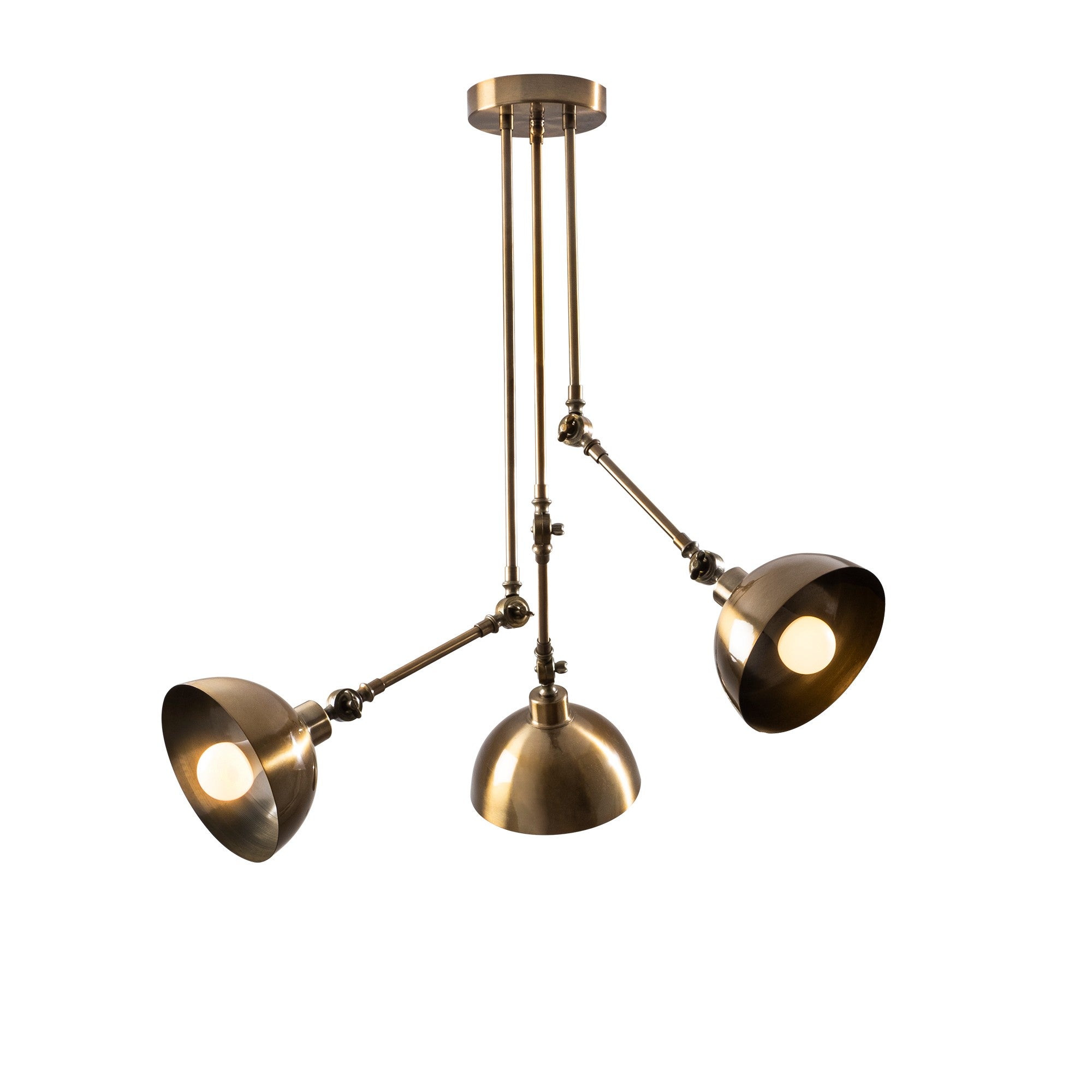 Candeeiro de Teto vintage elegante, corpo de metal, 90 x 90 cm, altura 98 cm | 3 x E27 máx. 40 W | Cor camelo elegante, perfeito para decoração moderna e escandinava