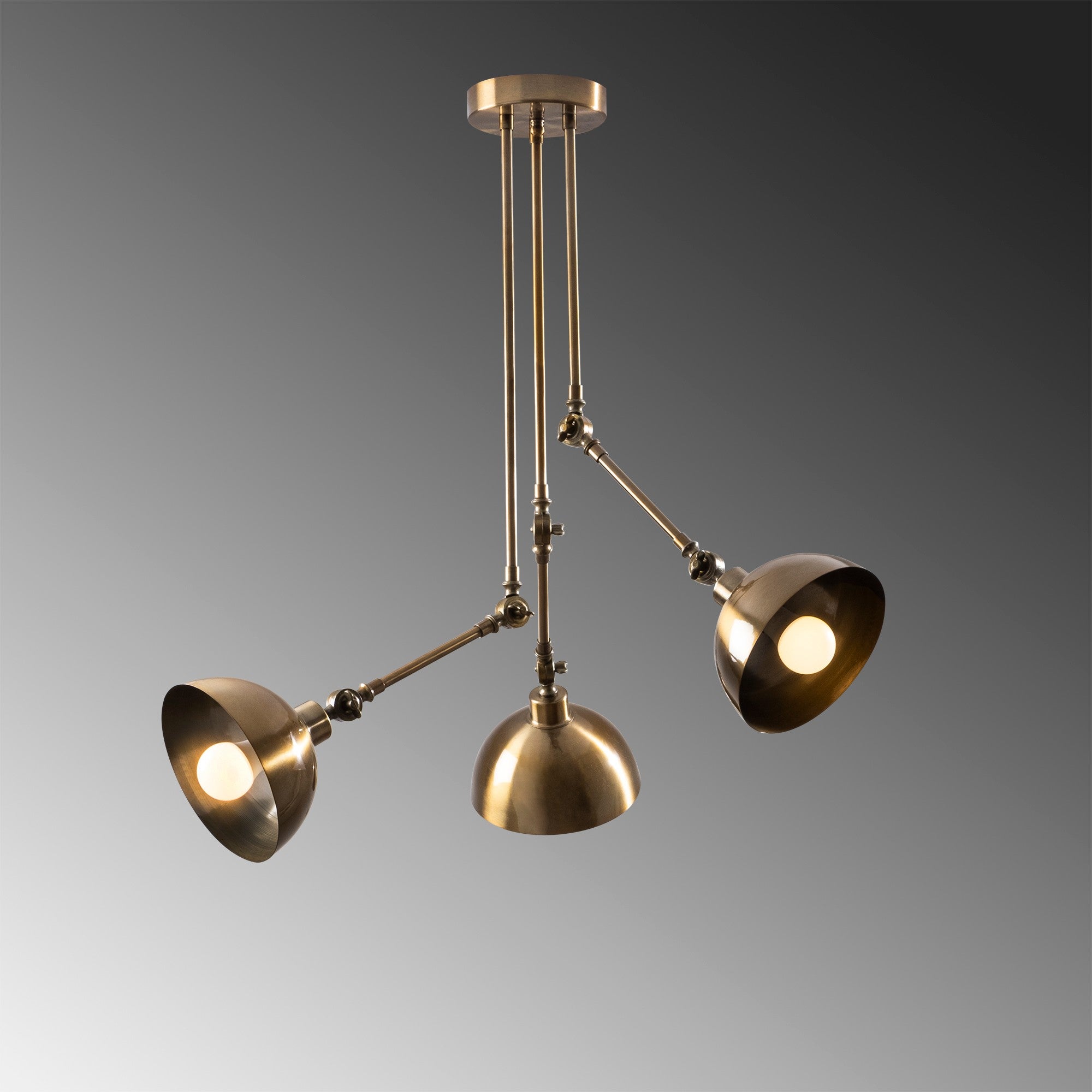 Candeeiro de Teto vintage elegante, corpo de metal, 90 x 90 cm, altura 98 cm | 3 x E27 máx. 40 W | Cor camelo elegante, perfeito para decoração moderna e escandinava