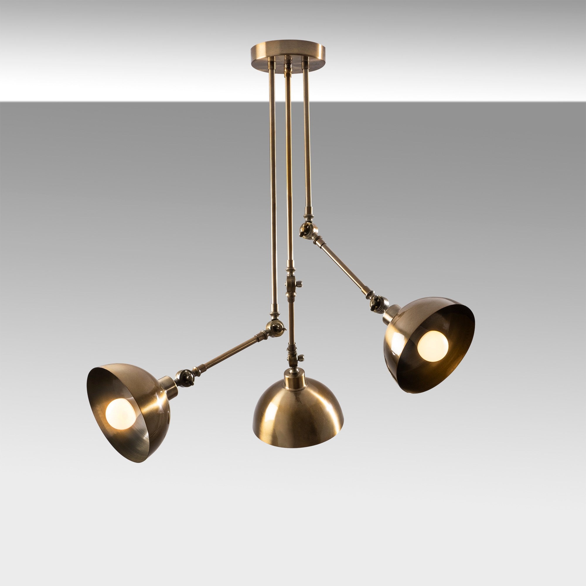 Candeeiro de Teto vintage elegante, corpo de metal, 90 x 90 cm, altura 98 cm | 3 x E27 máx. 40 W | Cor camelo elegante, perfeito para decoração moderna e escandinava