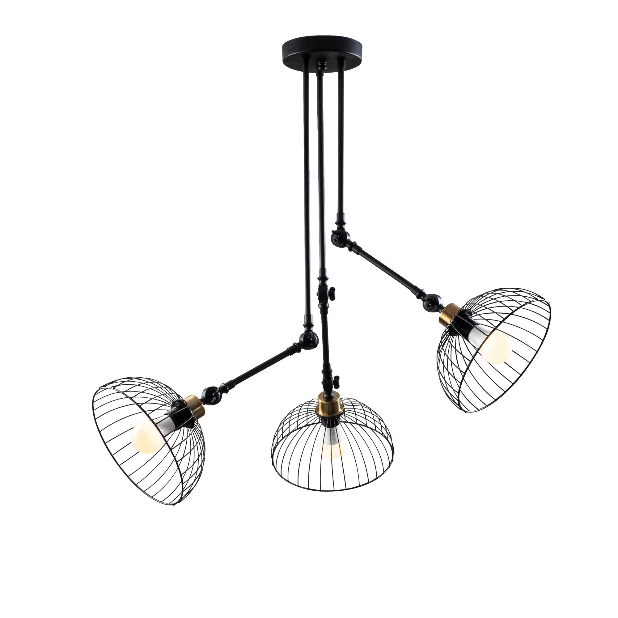 Candeeiro de Teto moderno preto, corpo de metal, 93 x 93 cm, altura 100 cm | 3 x E27 máx. 40 W | Design elegante em cor sólida para iluminação residencial e comercial