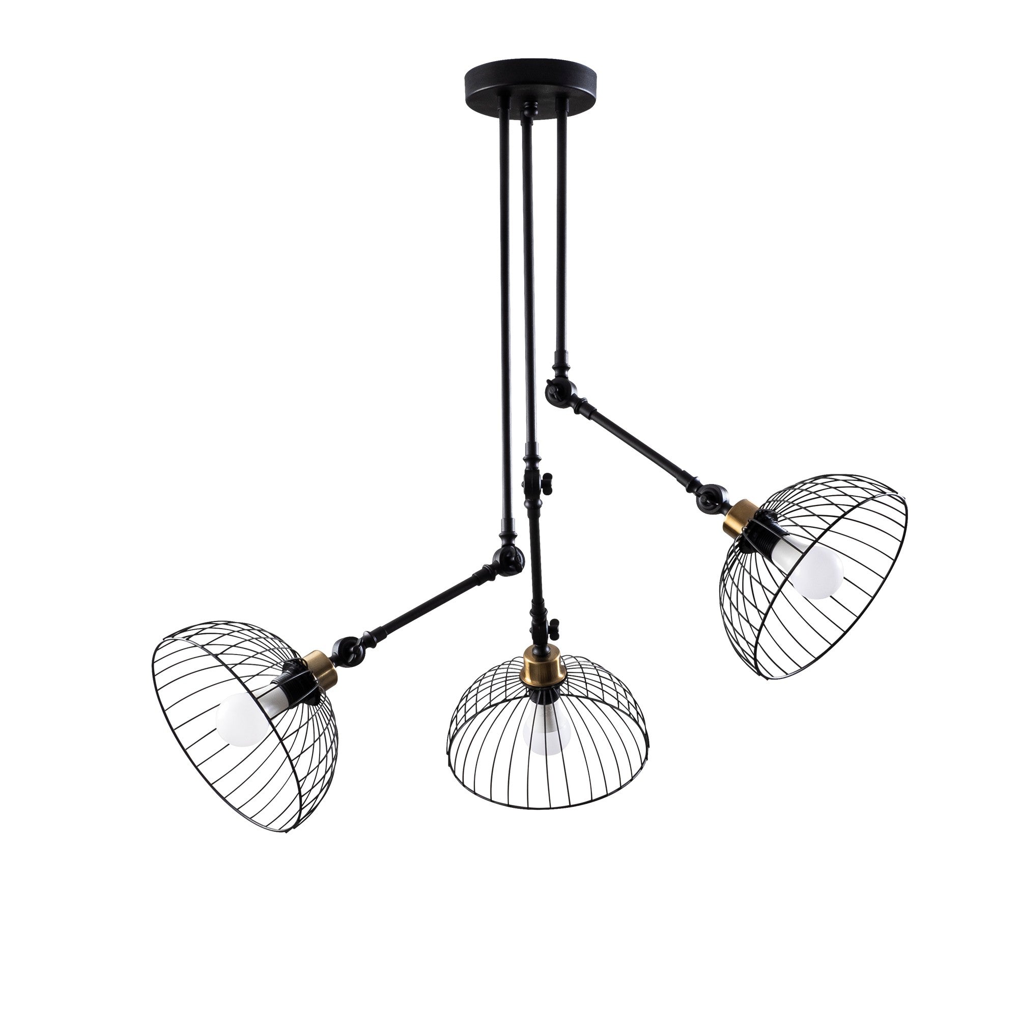 Candeeiro de Teto moderno preto, corpo de metal, 93 x 93 cm, altura 100 cm | 3 x E27 máx. 40 W | Design elegante em cor sólida para iluminação residencial e comercial