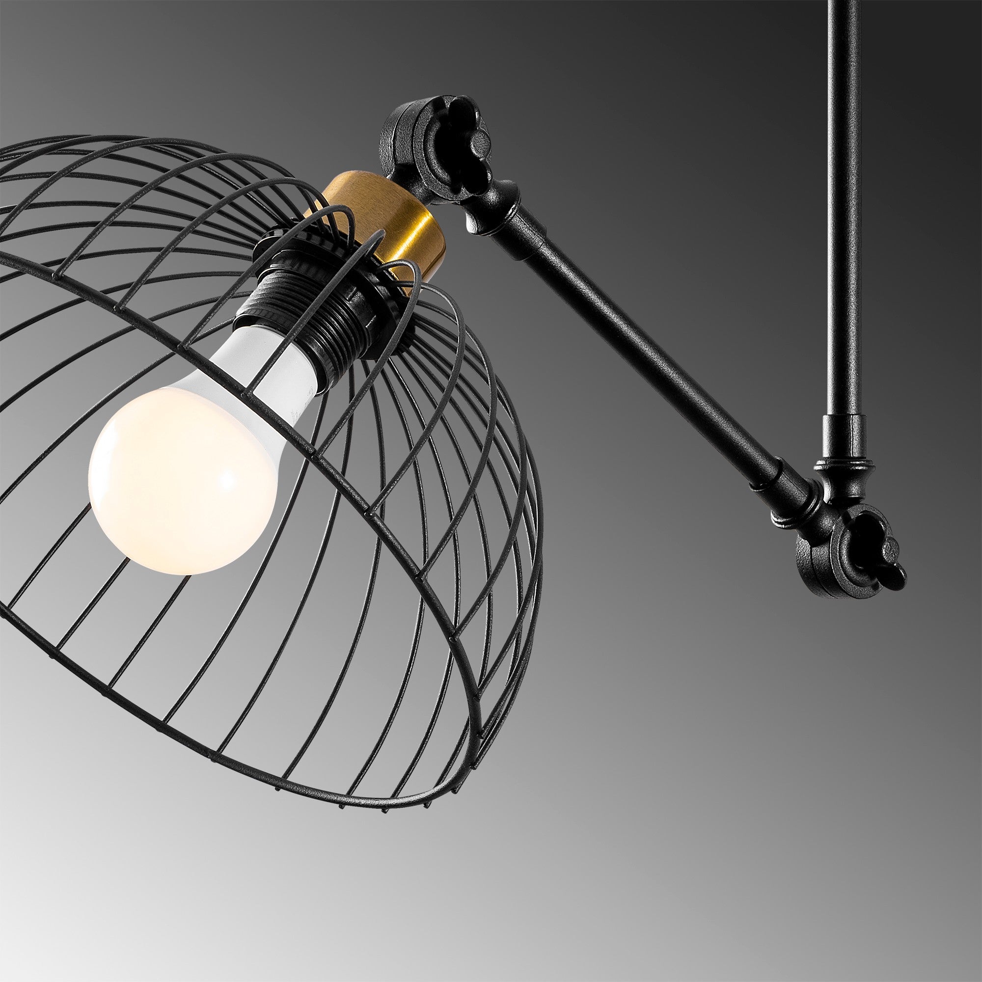 Candeeiro de Teto moderno preto, corpo de metal, 93 x 93 cm, altura 100 cm | 3 x E27 máx. 40 W | Design elegante em cor sólida para iluminação residencial e comercial