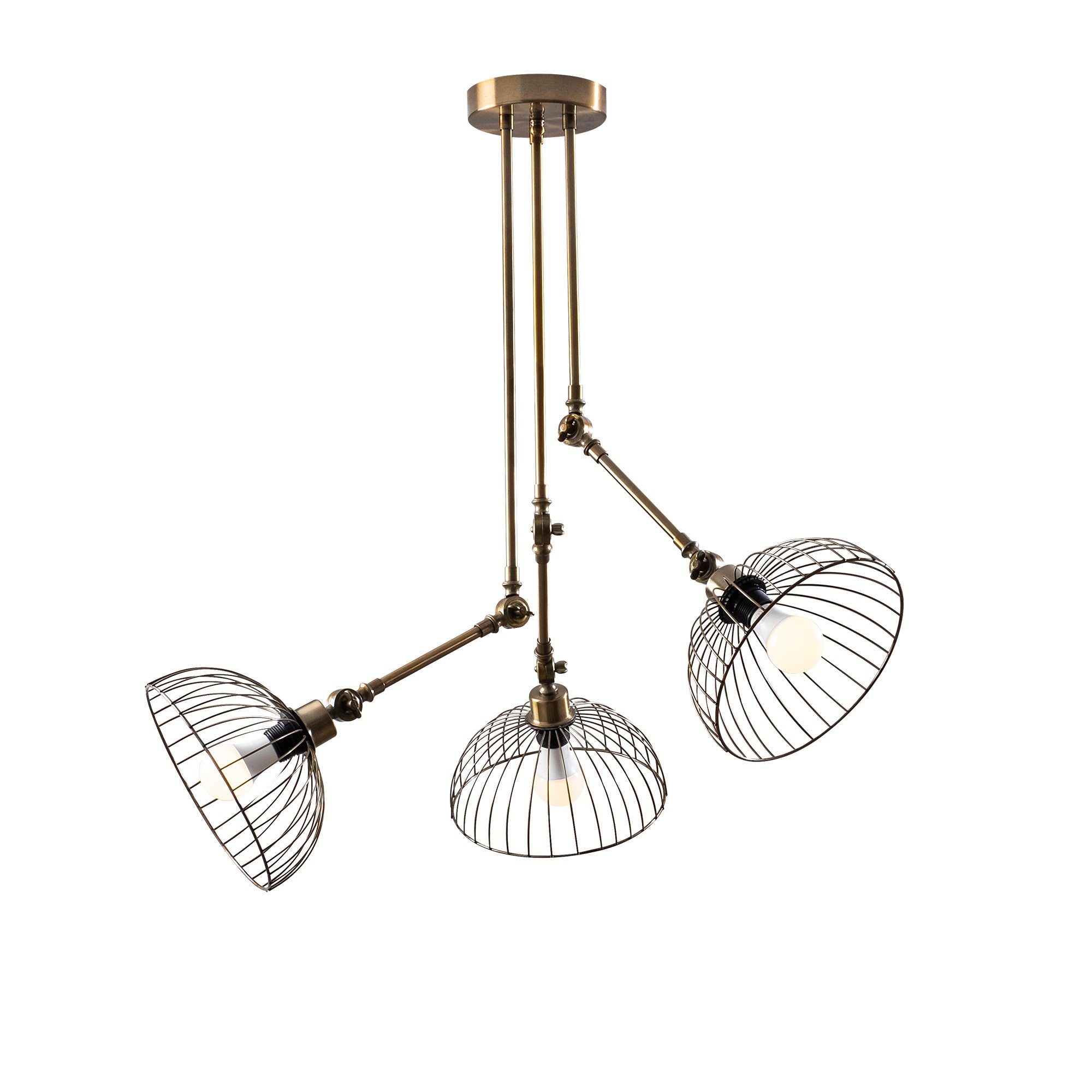 Candeeiro de Teto Vintage Elegante, Corpo em Metal, 93 x 93 cm, Altura 100 cm | 3 x E27 Máx. 40 W | Design Moderno em Cor Sólida para Decoração Elegante