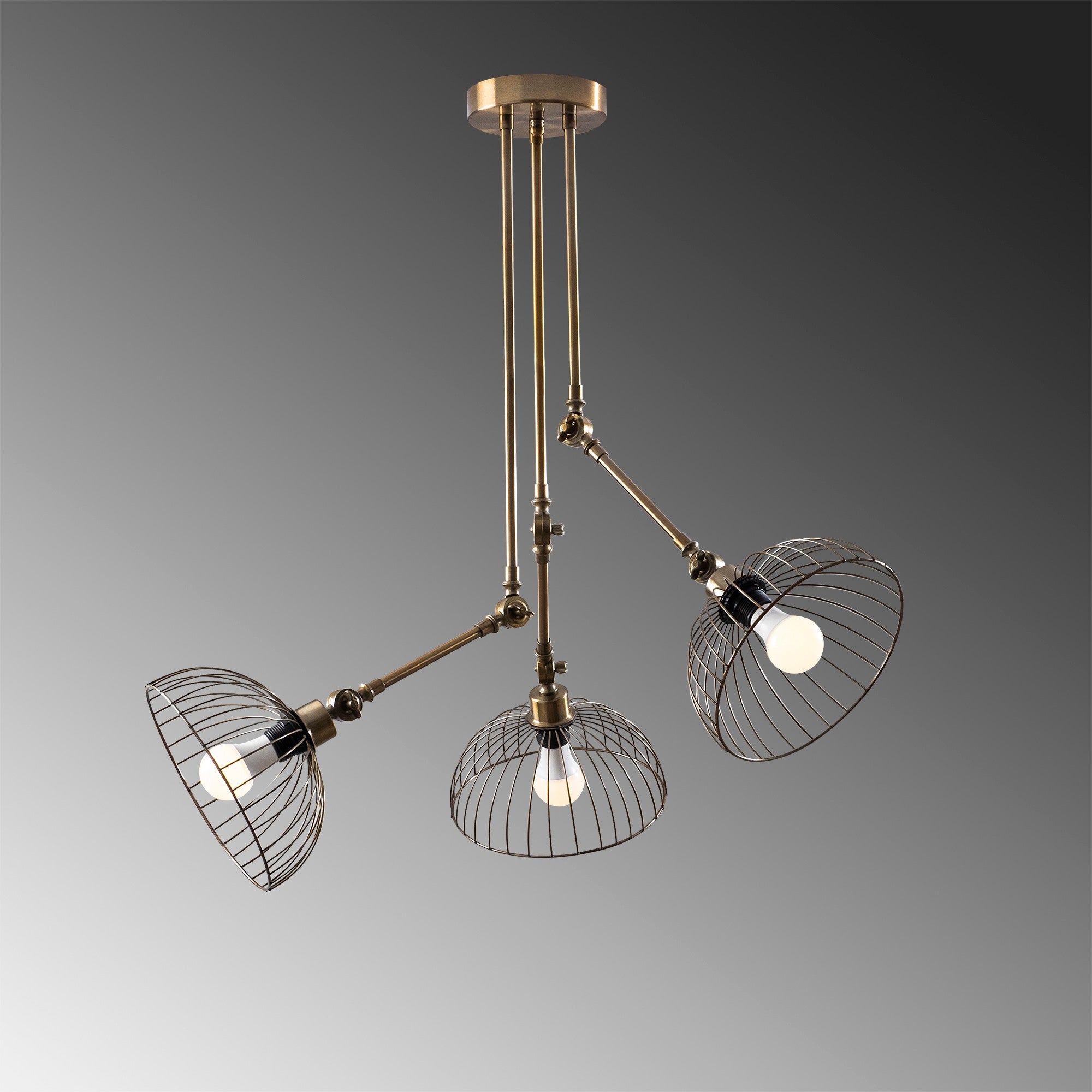 Candeeiro de Teto Vintage Elegante, Corpo em Metal, 93 x 93 cm, Altura 100 cm | 3 x E27 Máx. 40 W | Design Moderno em Cor Sólida para Decoração Elegante