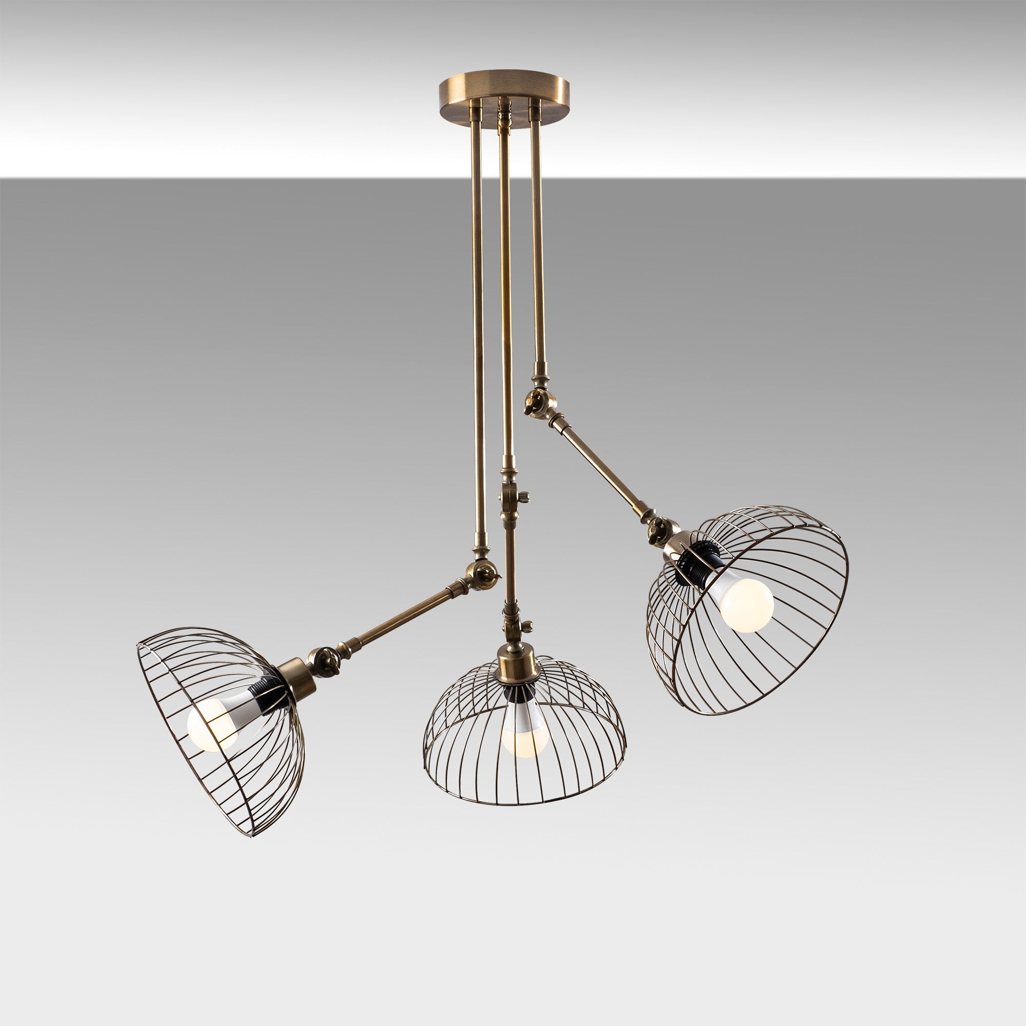 Candeeiro de Teto Vintage Elegante, Corpo em Metal, 93 x 93 cm, Altura 100 cm | 3 x E27 Máx. 40 W | Design Moderno em Cor Sólida para Decoração Elegante