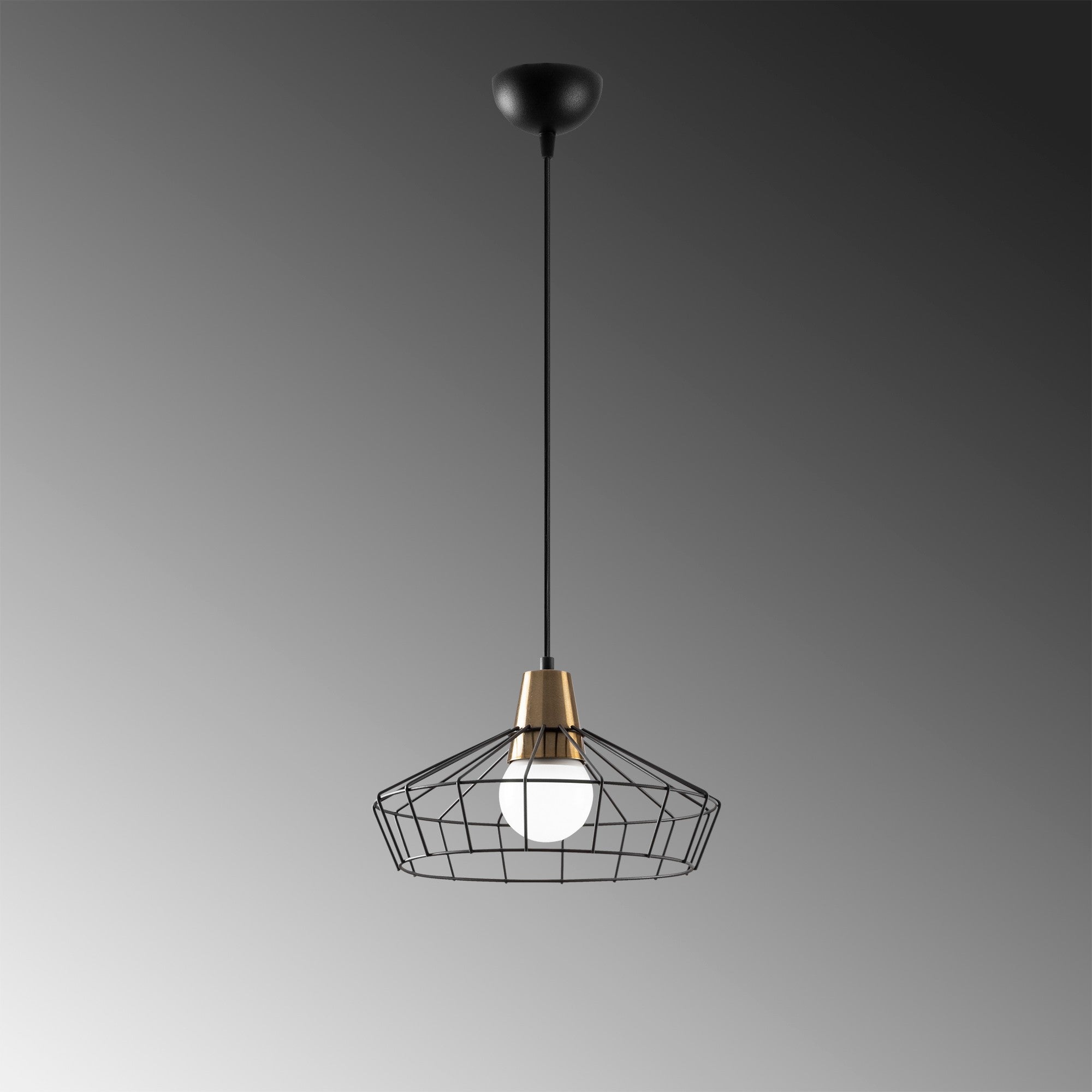 Candeeiro de Teto – Altura Ajustável 30-110 cm – Preto – Metal