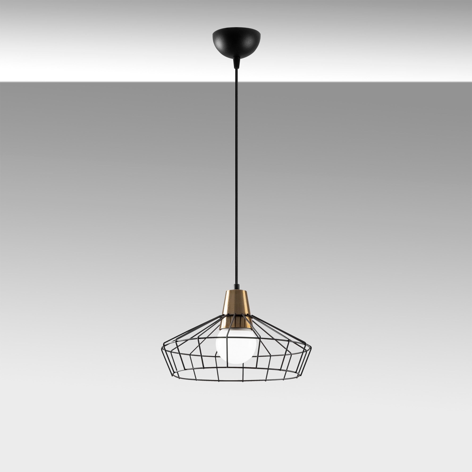 Candeeiro de Teto – Altura Ajustável 30-110 cm – Preto – Metal