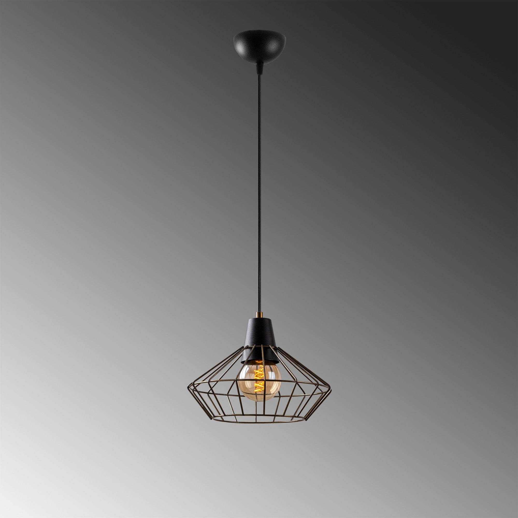 Candeeiro de Teto Industrial Vintage – 30 x 30 cm – Cor(es) vintage – Metal