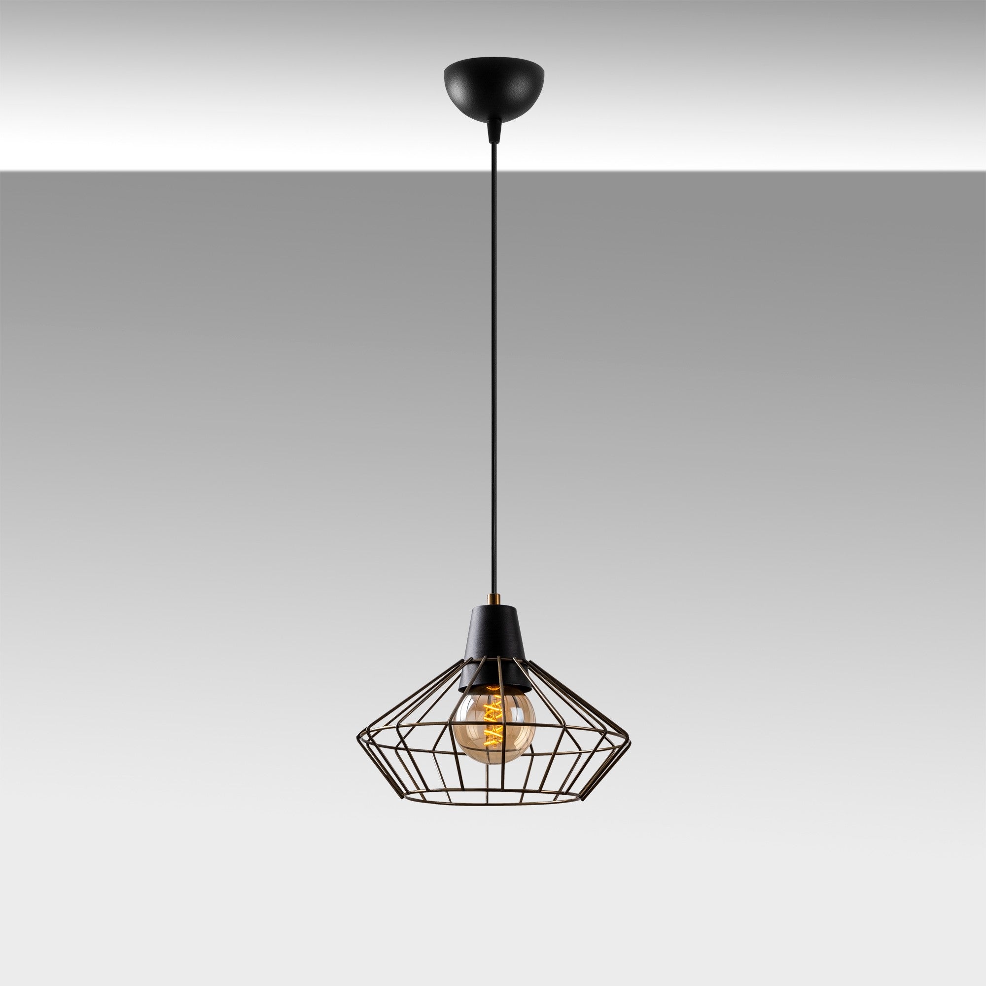 Candeeiro de Teto Industrial Vintage – 30 x 30 cm – Cor(es) vintage – Metal