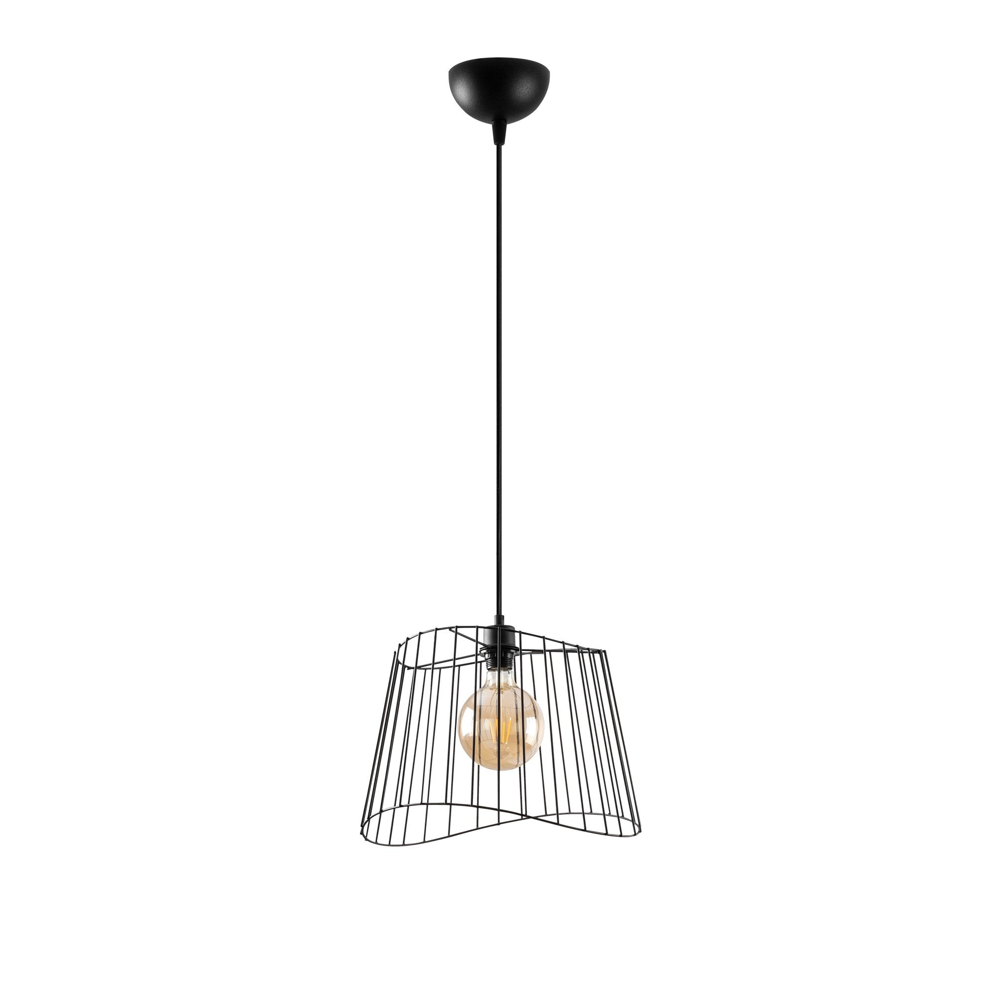 Candeeiro de Teto Industrial – Altura Ajustável 46-126 cm – Preto – Corpo em Metal