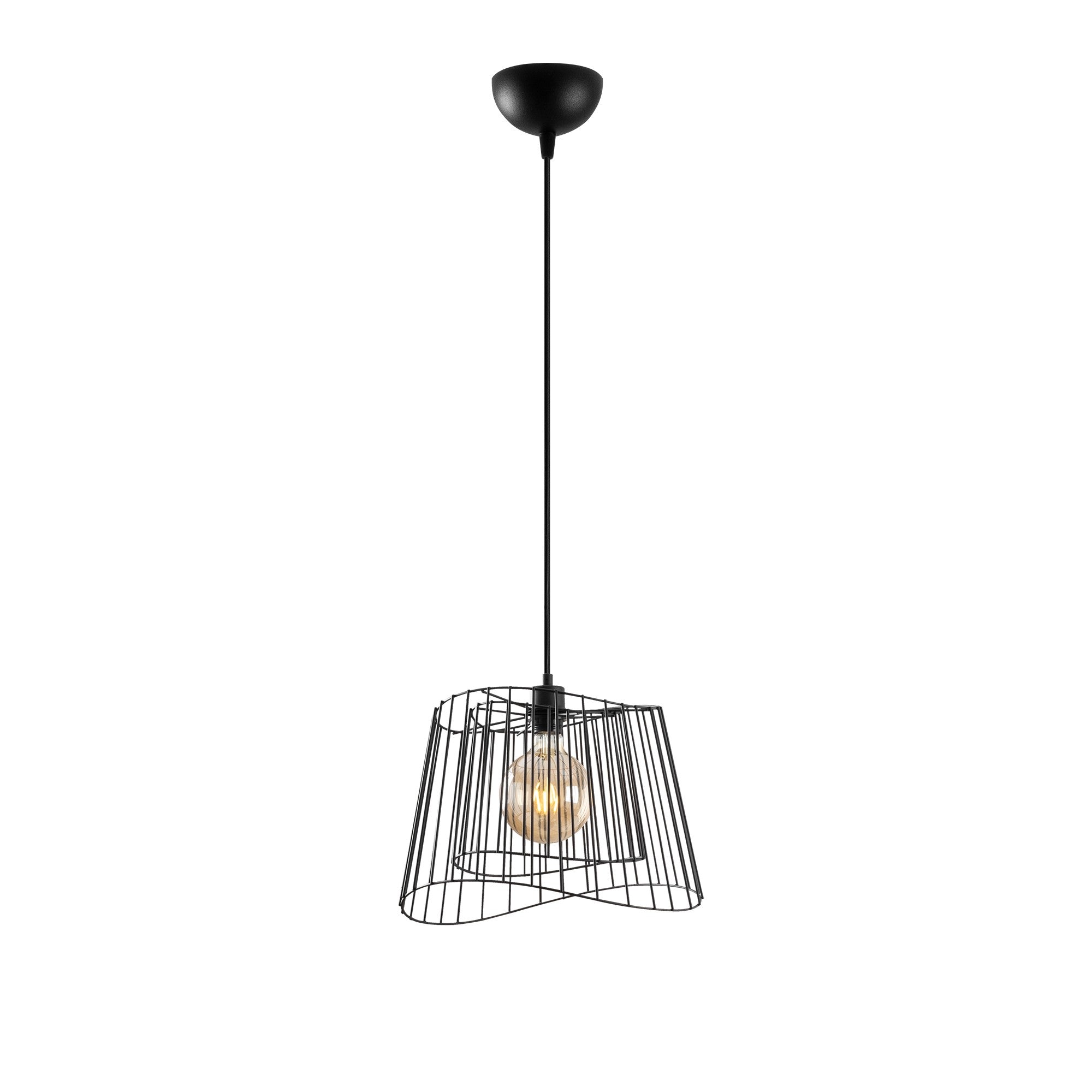 Candeeiro de Teto Industrial – Altura Ajustável 46-126 cm – Preto – Metal