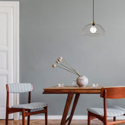 Lustre vintage moderno, altura ajustável de 33 a 113 cm, corpo de metal, 35 cm de diâmetro, soquete E27, design elegante para iluminação residencial e de escritório