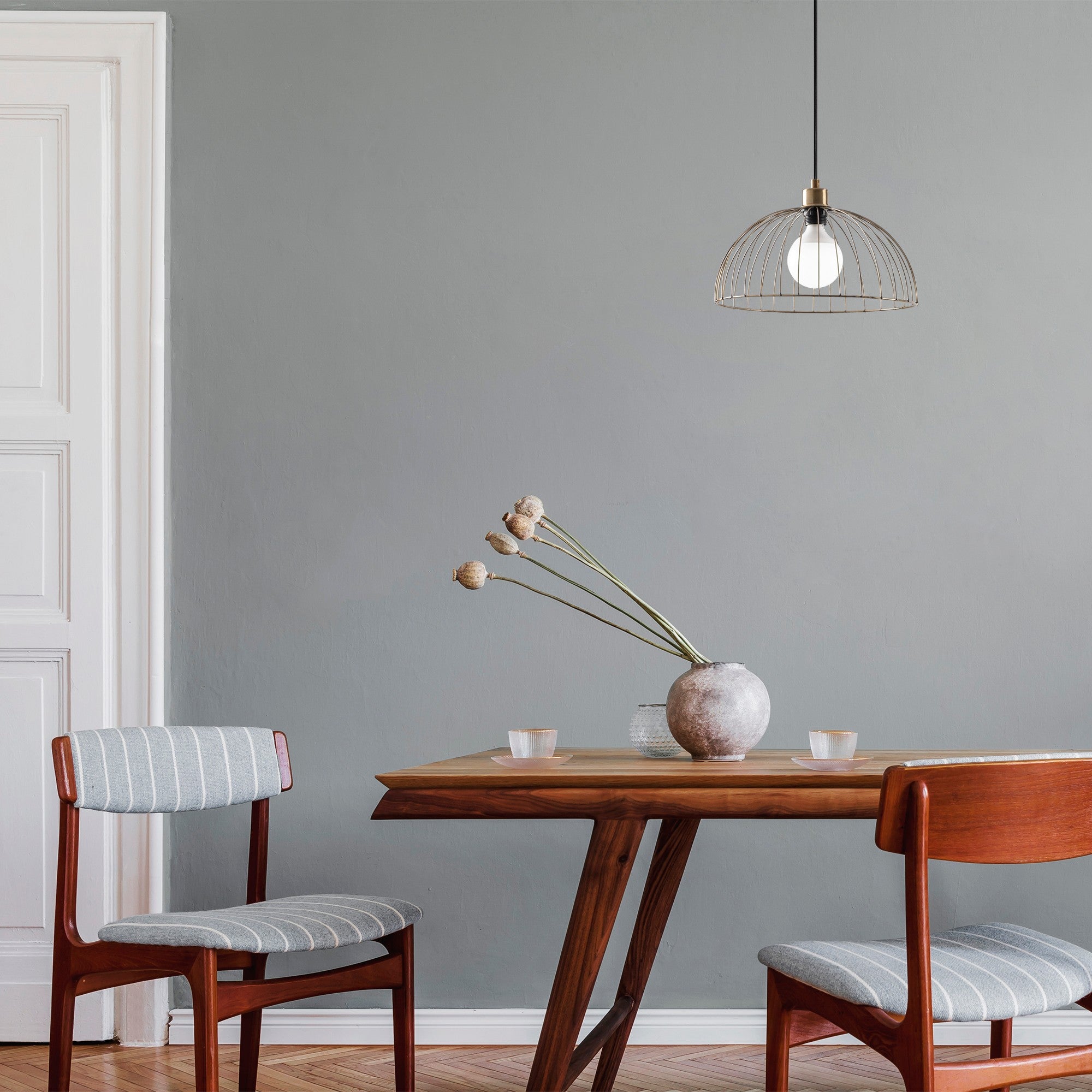 Lustre vintage moderno, altura ajustável de 33 a 113 cm, corpo de metal, 35 cm de diâmetro, soquete E27, design elegante para iluminação residencial e de escritório