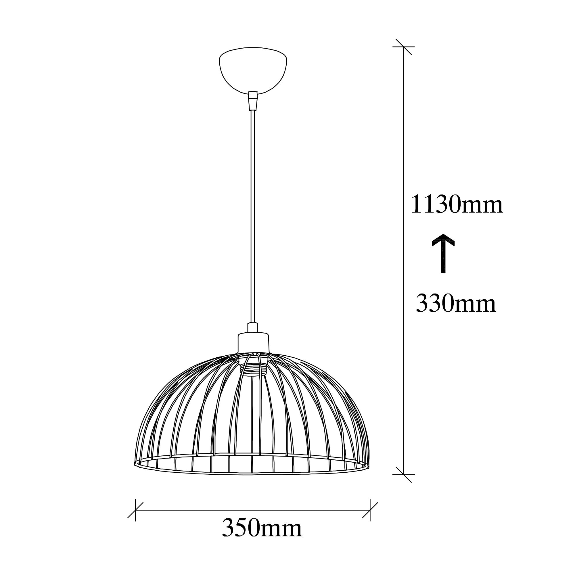 Lustre vintage moderno, altura ajustável de 33 a 113 cm, corpo de metal, 35 cm de diâmetro, soquete E27, design elegante para iluminação residencial e de escritório