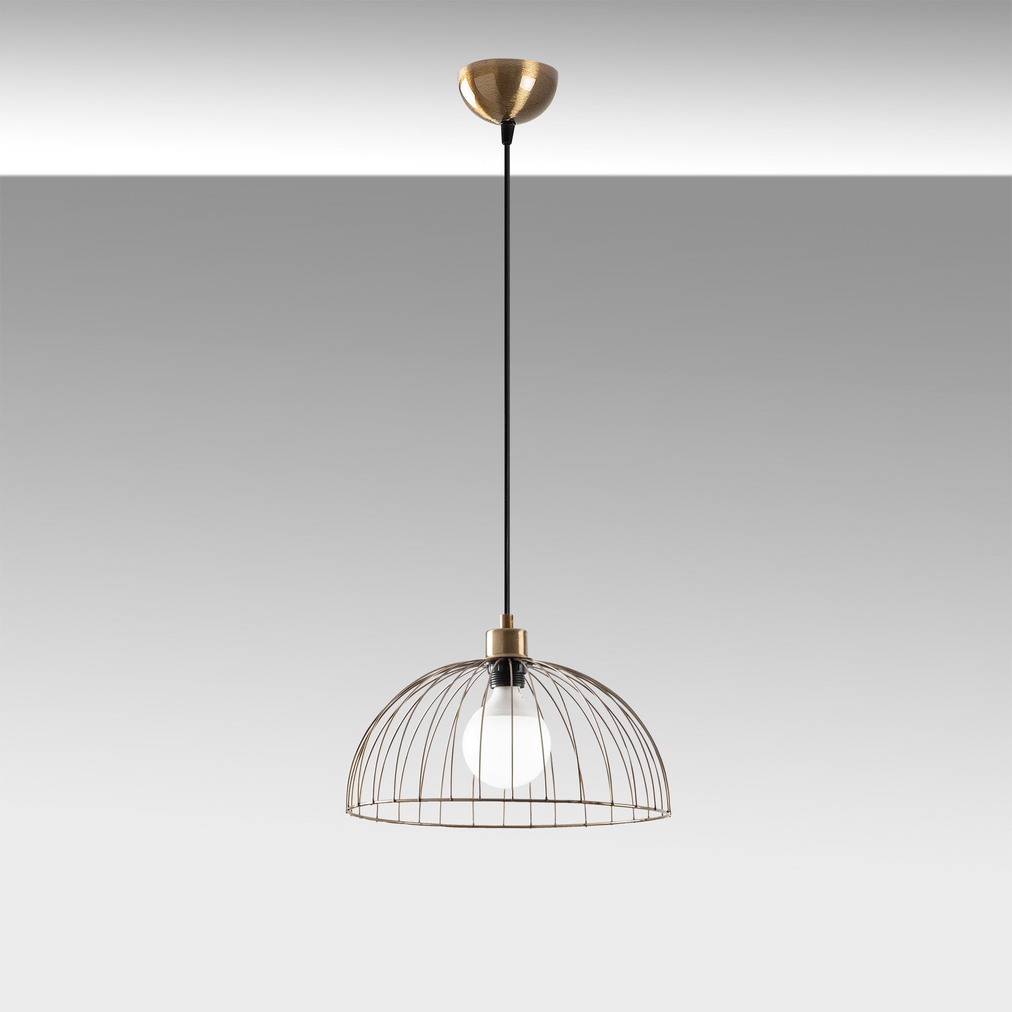 Lustre vintage moderno, altura ajustável de 33 a 113 cm, corpo de metal, 35 cm de diâmetro, soquete E27, design elegante para iluminação residencial e de escritório