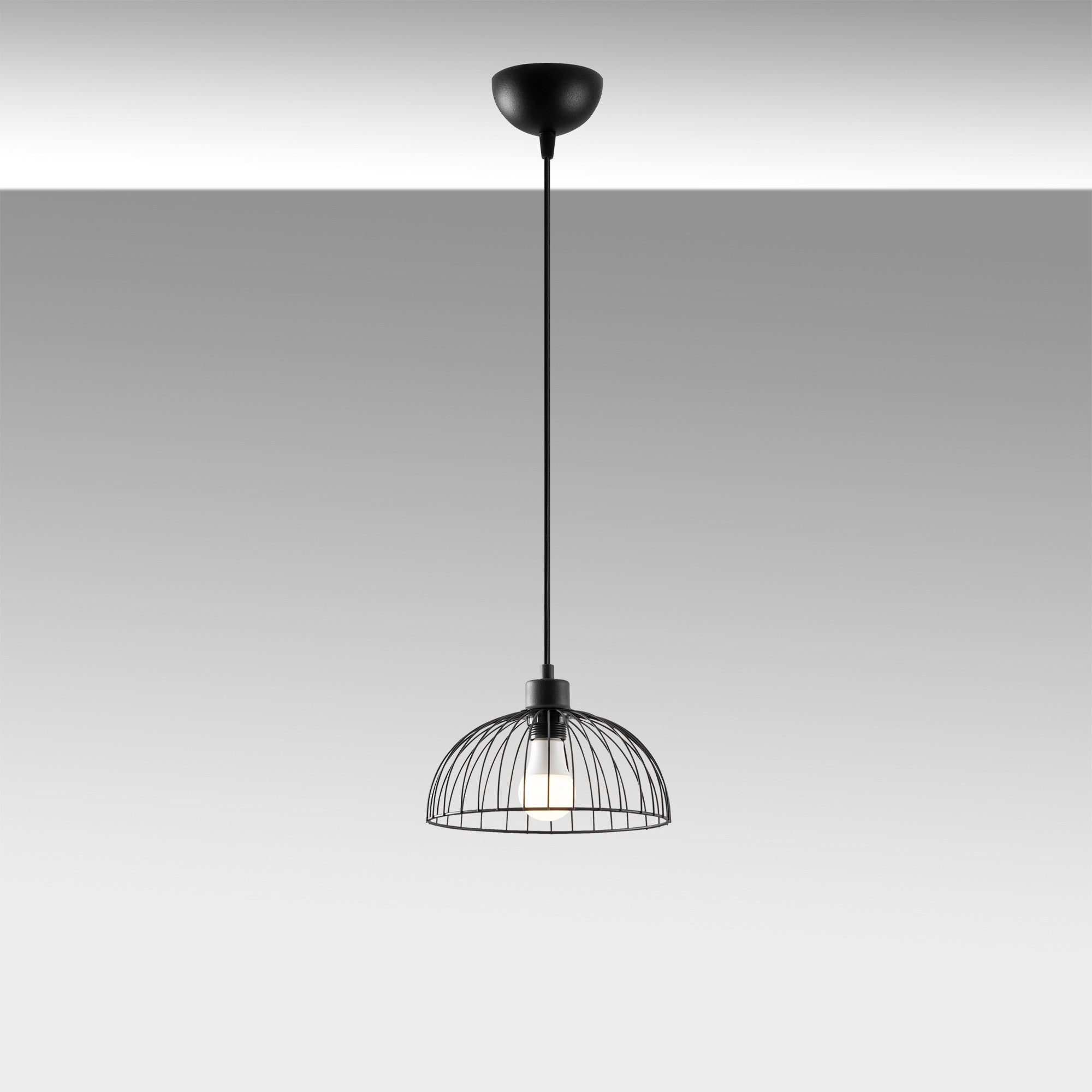 Candeeiro de Teto Industrial – 25x25 cm – Preto – Metal