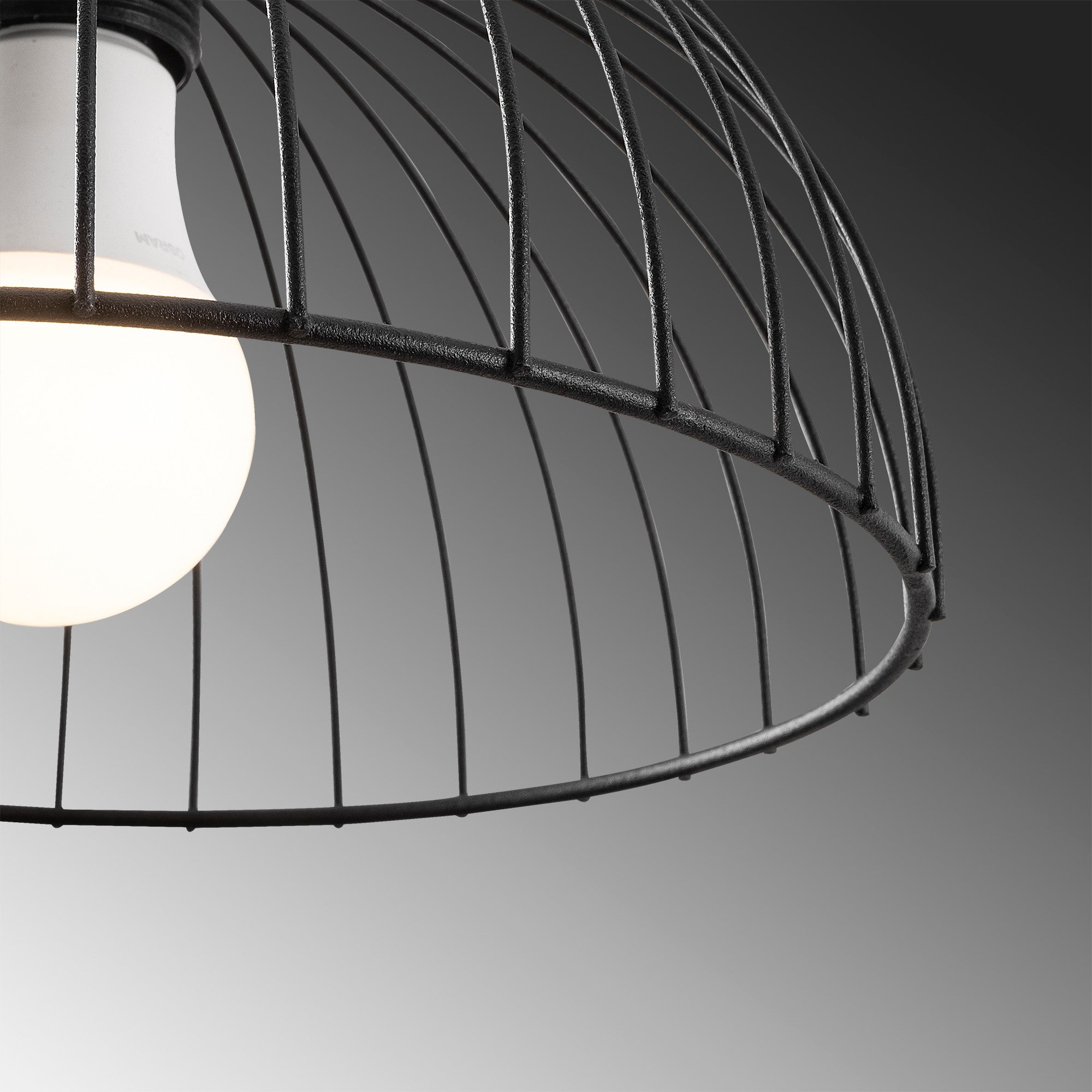 Candeeiro de Teto Industrial – 25x25 cm – Preto – Metal