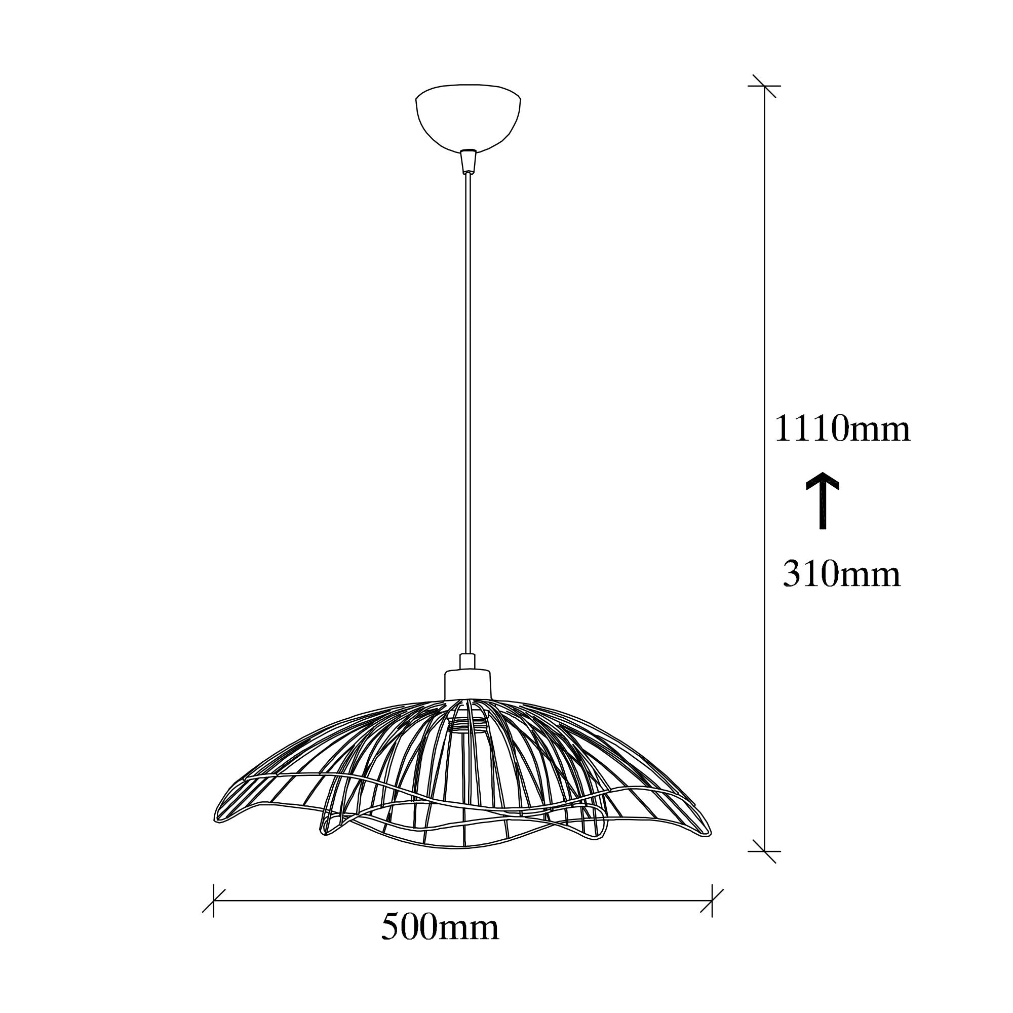 Lustre Vintage Moderno, Altura Ajustável 31-111 cm, 50 cm de Diâmetro, Corpo de Ferro, Soquete E27, Design Elegante para Casa e Escritório | Classificação IP20