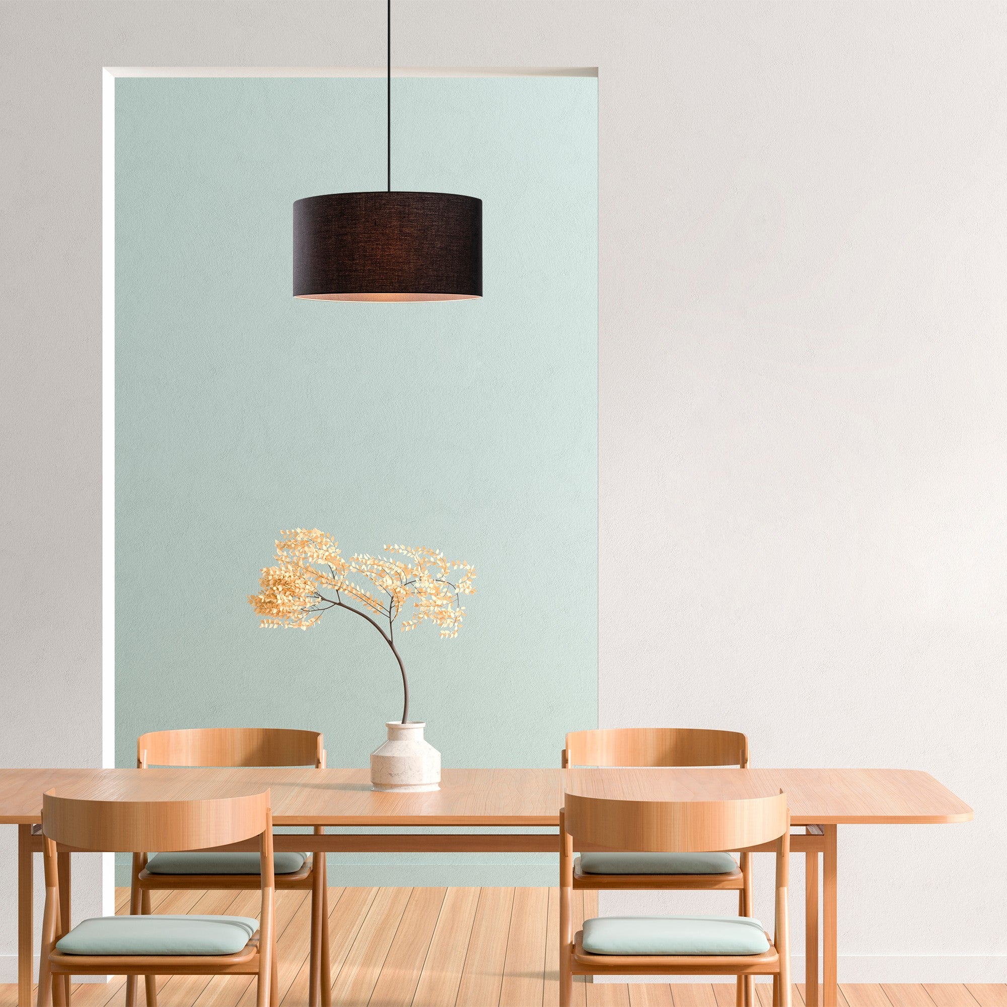 Candeeiro de Teto – altura ajustável de 38 a 118 cm – preto – metal