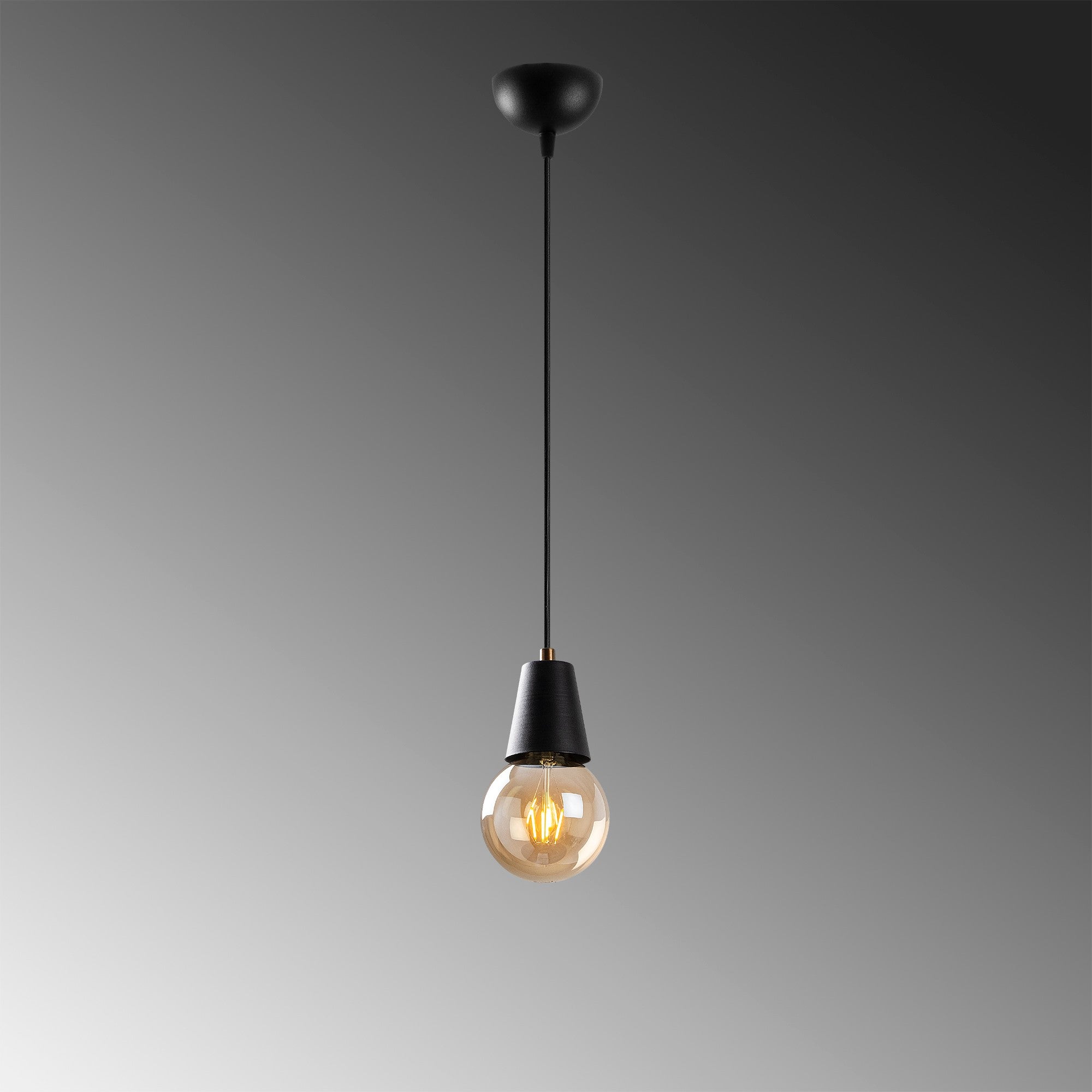 Candeeiro de Teto – Altura Ajustável 27-107 cm – Preto – Metal