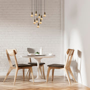 Candeeiro de Teto vintage moderno, altura ajustável de 24 a 104 cm, corpo de metal, 50 x 50 cm, 9 x E27 máx. 40 W, design elegante para casa e escritório, IP20