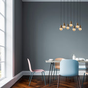 Candeeiro de Teto Vintage Elegante, Corpo em Metal, 80 x 24 cm, Altura Ajustável 25-104 cm, 7 x E27 Máx. 40 W, IP20 | Iluminação Glamourosa para Espaços Modernos