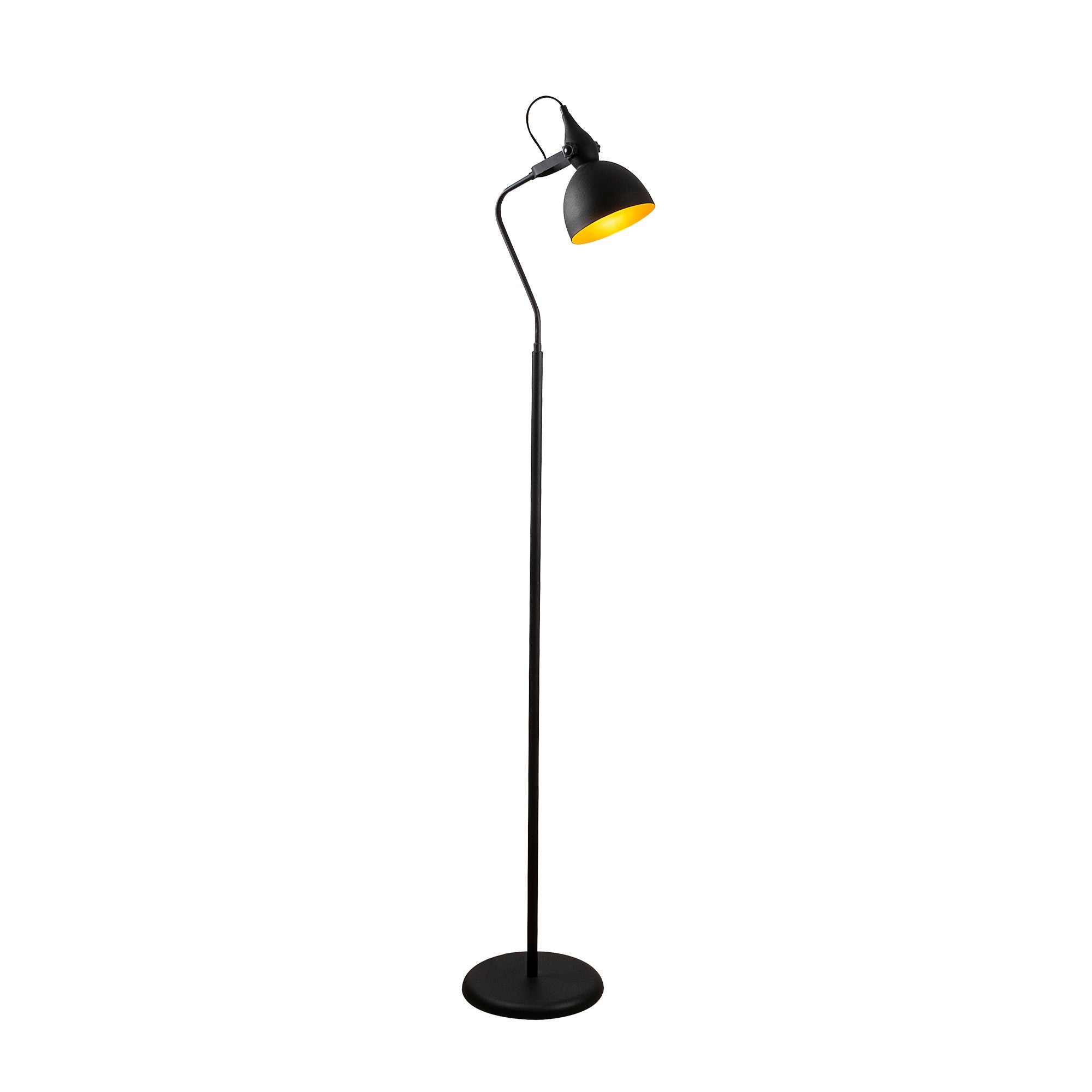 Candeeiro de Pé – 183 cm altura – Preto e dourado – Metal